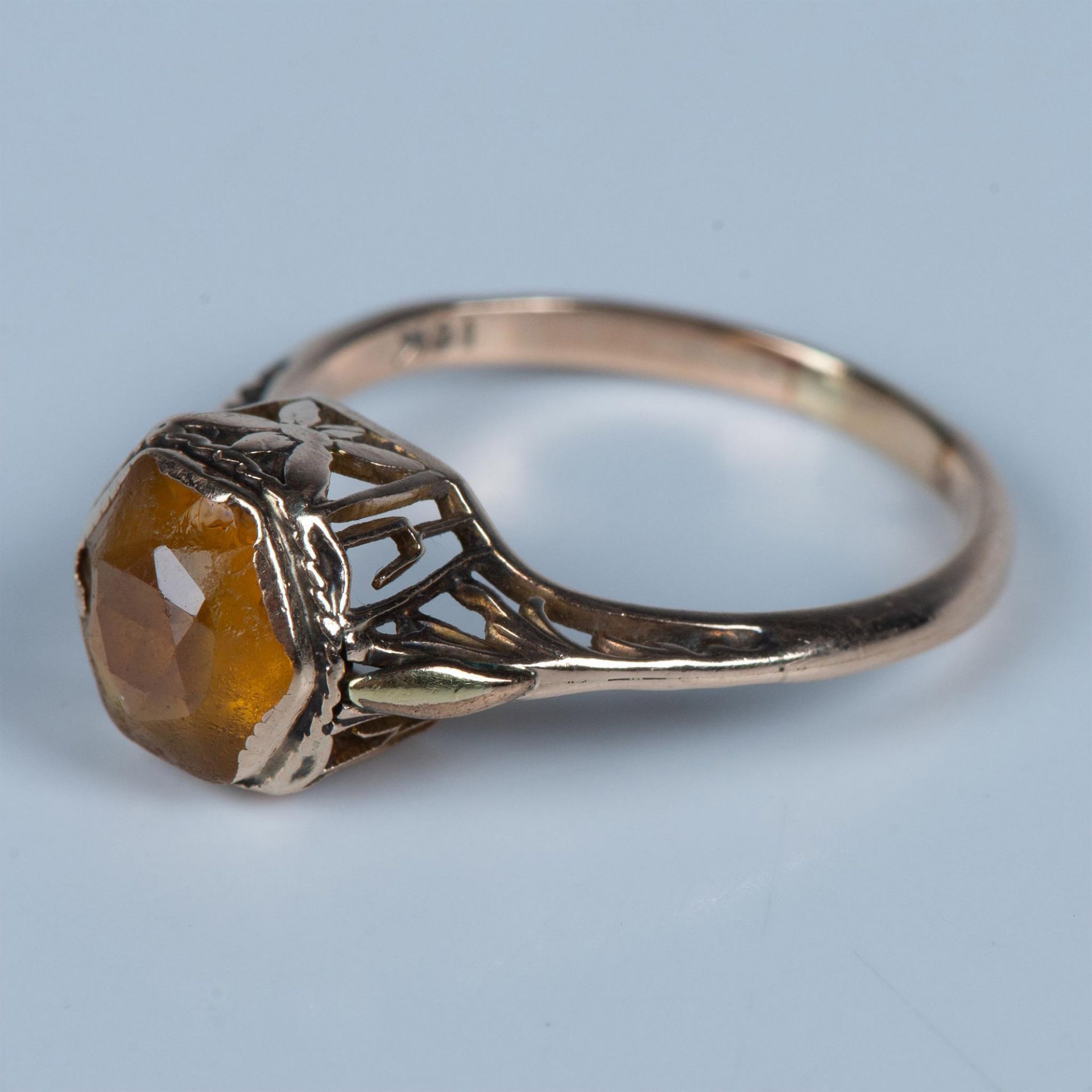 Vintage 10K Yellow Gold & Citrine Ring