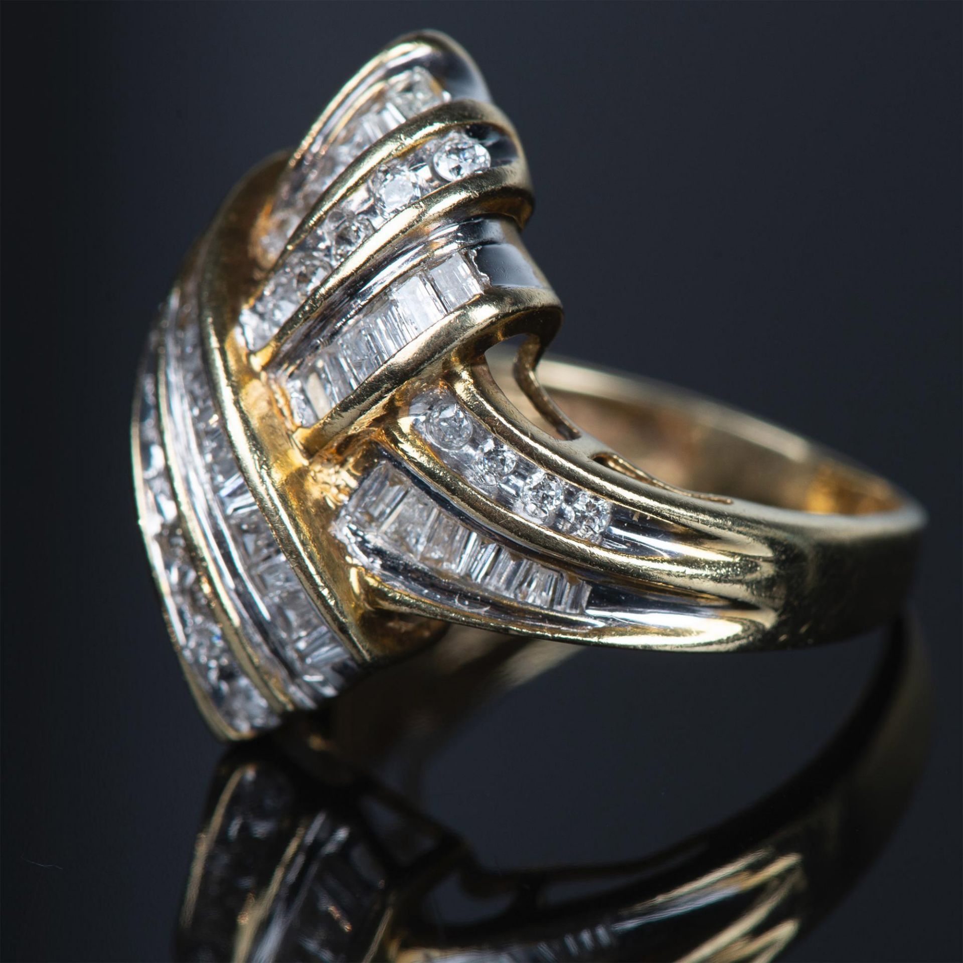 Gorgeous 14K Yellow Gold & Diamond Cocktail Ring - Image 12 of 13