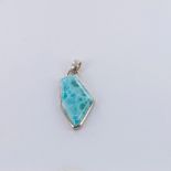 Larimar and Sterling Silver Pendant