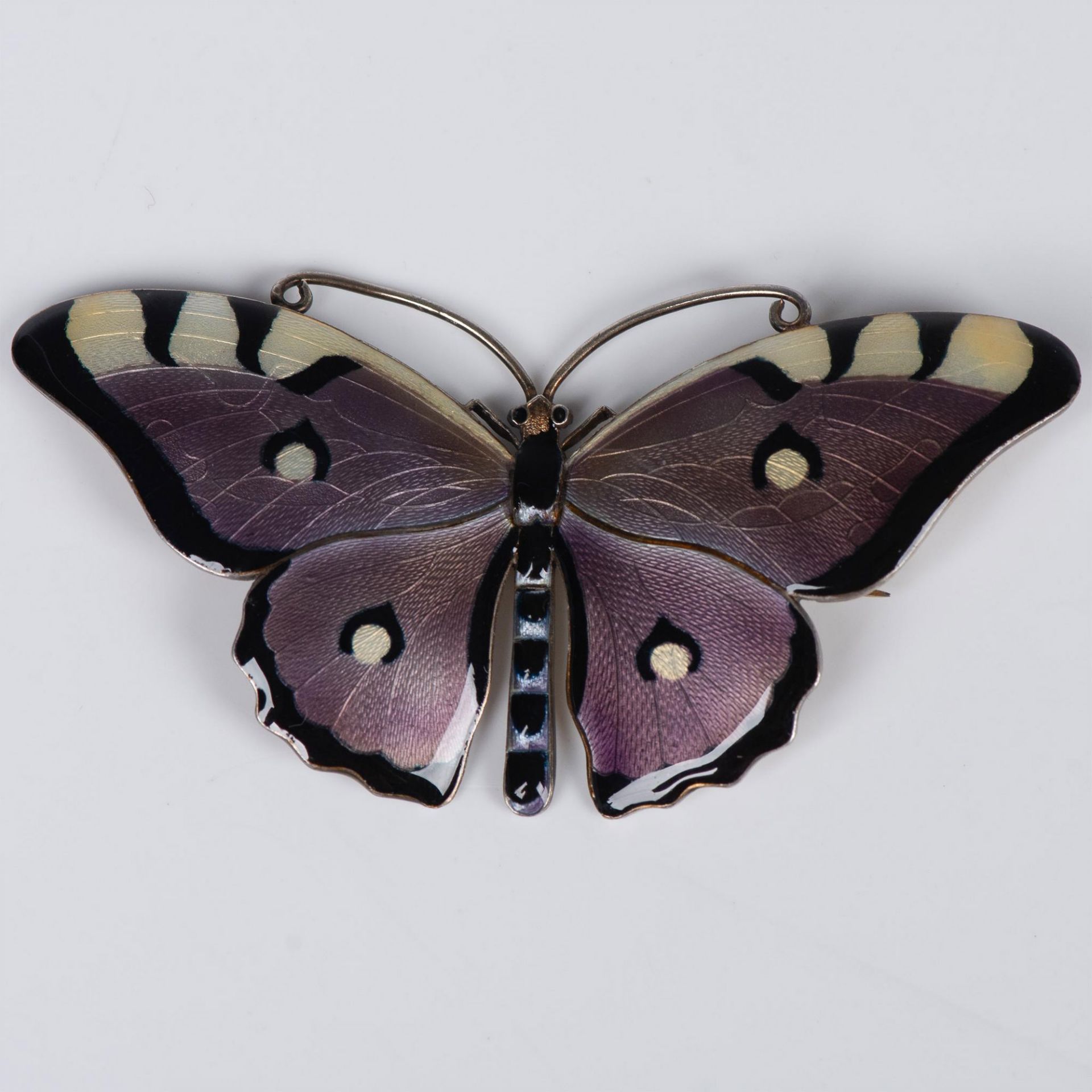 CG Hallberg Sterling Silver and Enamel Butterfly