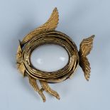 Hattie Carnegie Gold Tone Fish Brooch