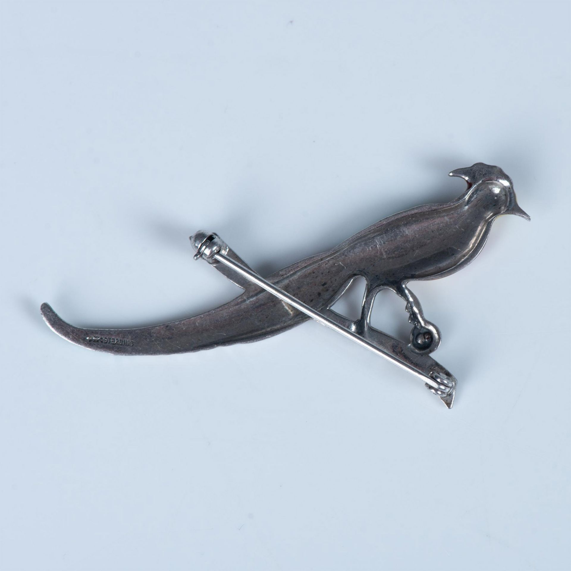 Sterling Silver and Enamel Bird Pin - Bild 2 aus 4