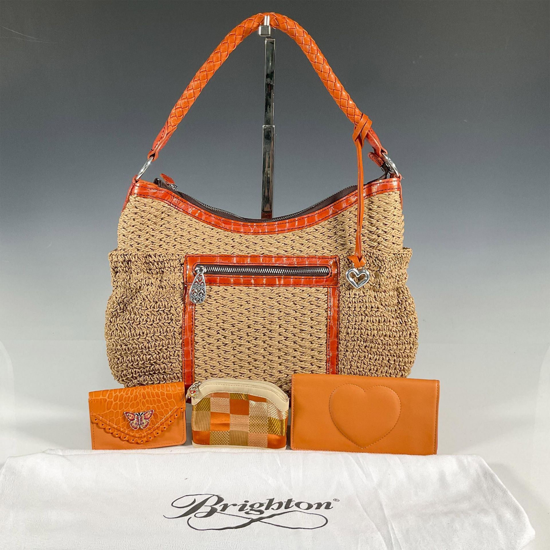 4pc Brighton Straw Shoulder Bag + Accessories - Image 3 of 4