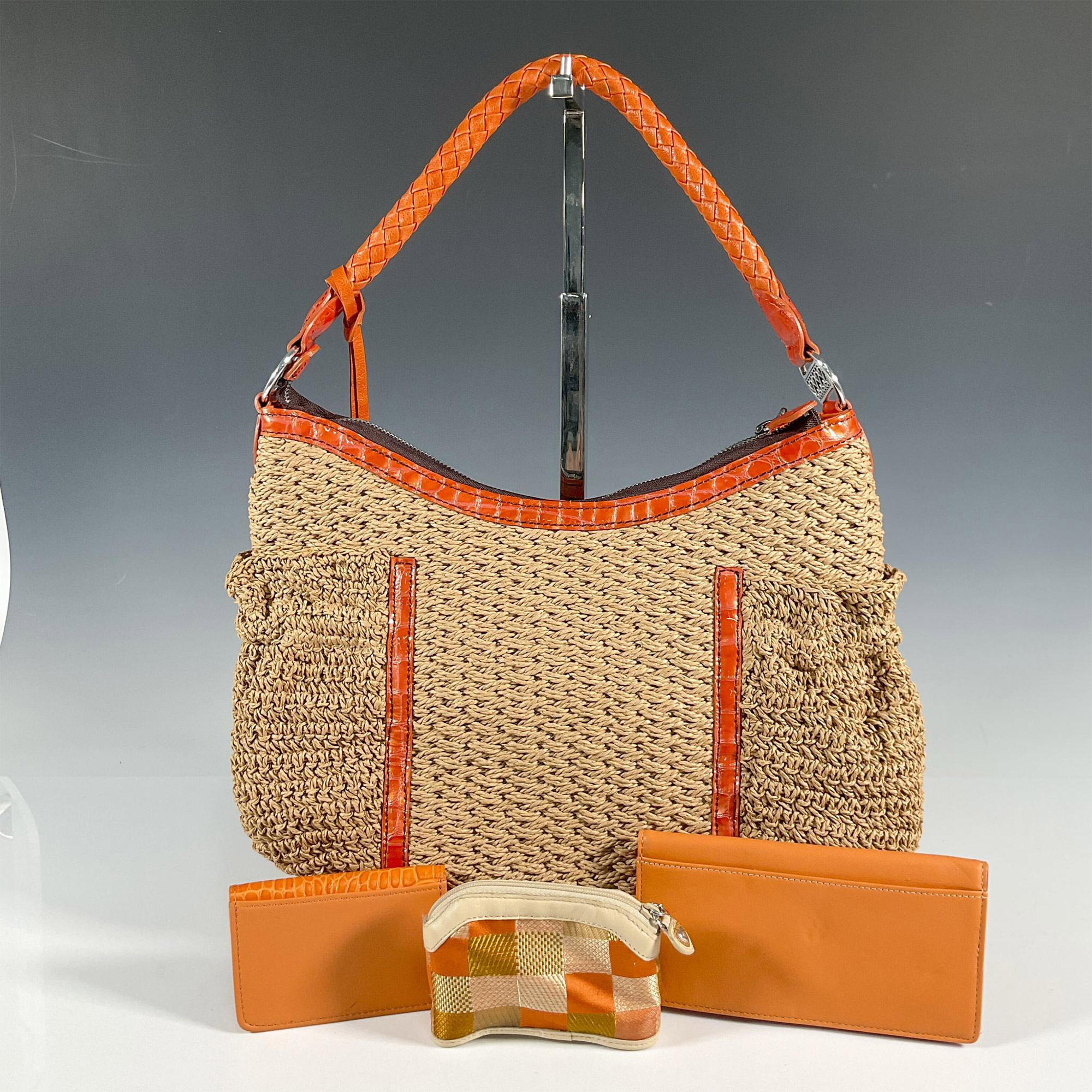 4pc Brighton Straw Shoulder Bag + Accessories - Image 2 of 4