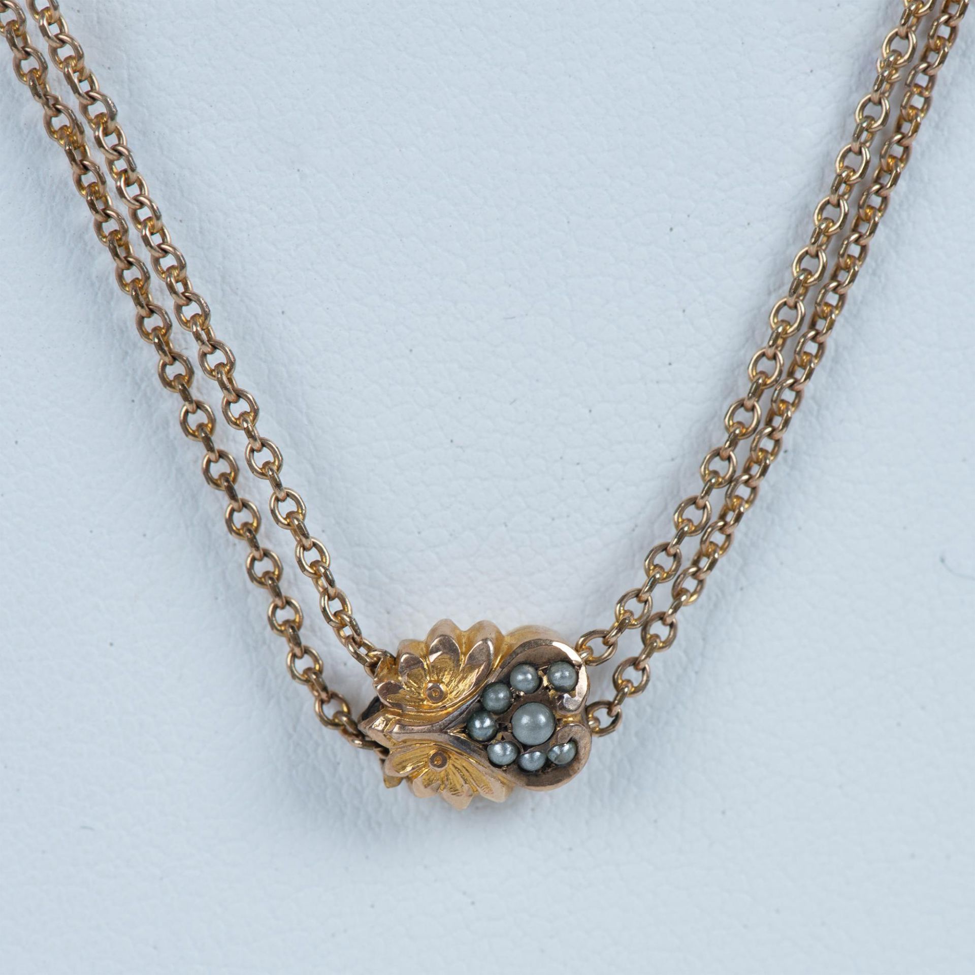 5pc Assorted Gold Tone Necklaces and Bracelet - Bild 8 aus 9