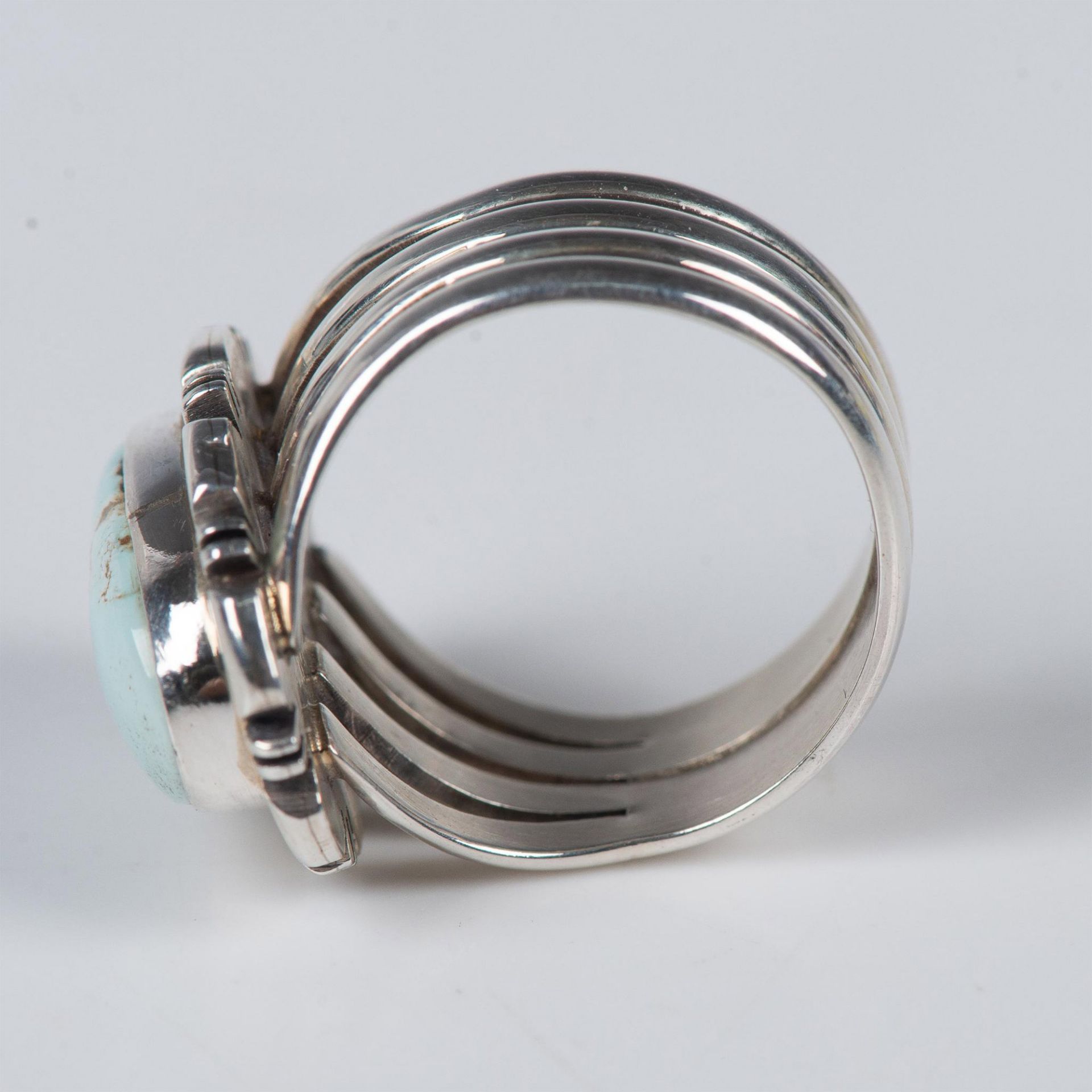 2pc Turquoise & Sterling Silver Bracelet & Ring Set - Bild 7 aus 9