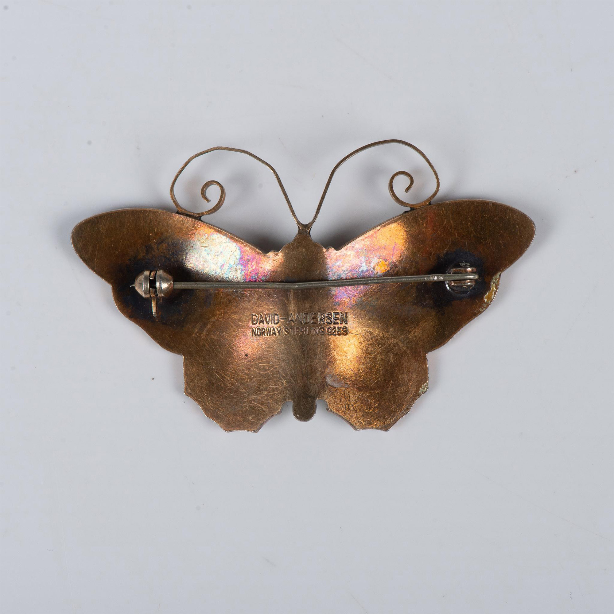 David Andersen Sterling Silver and Enamel Butterfly Brooch - Image 2 of 4