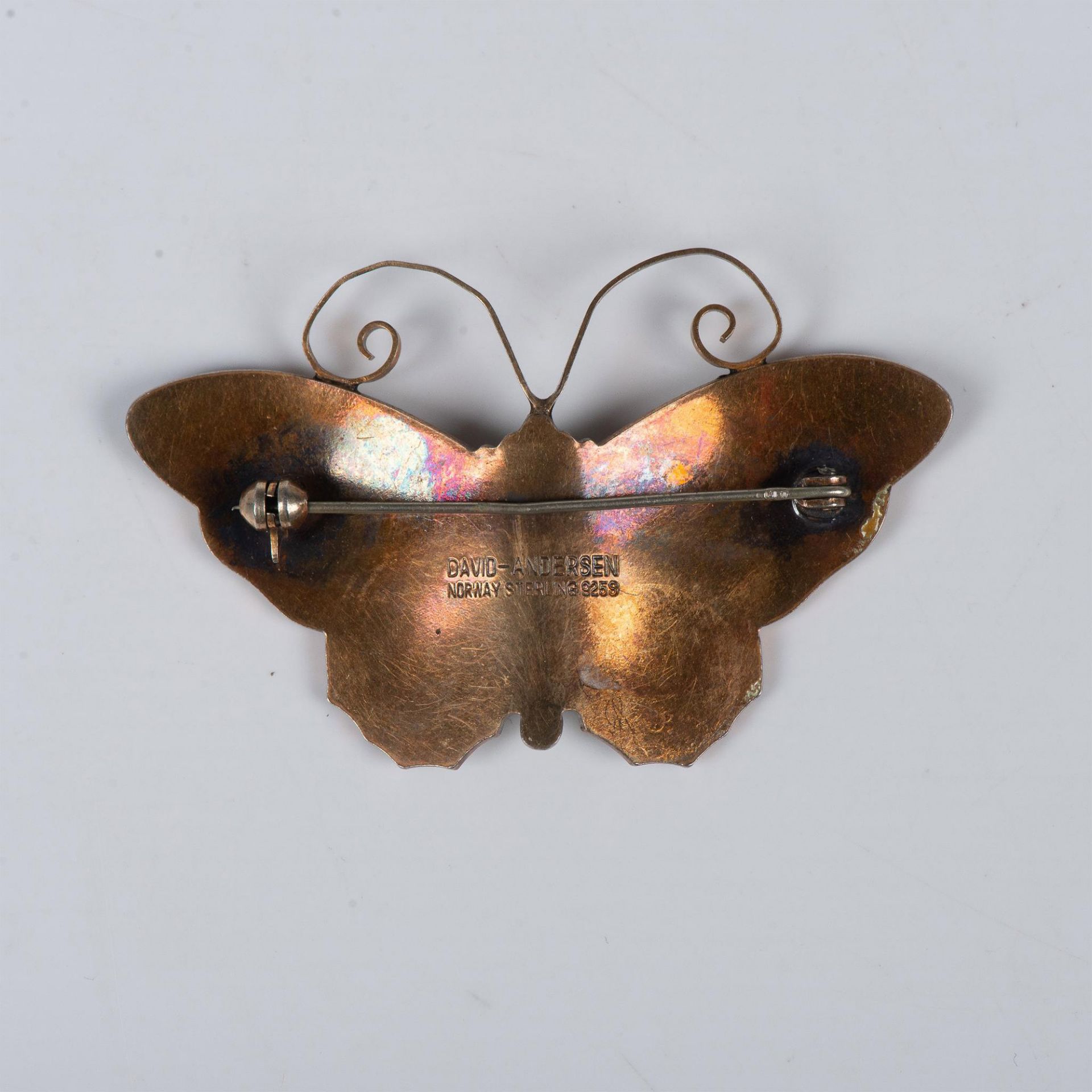 David Andersen Sterling Silver and Enamel Butterfly Brooch - Bild 2 aus 4