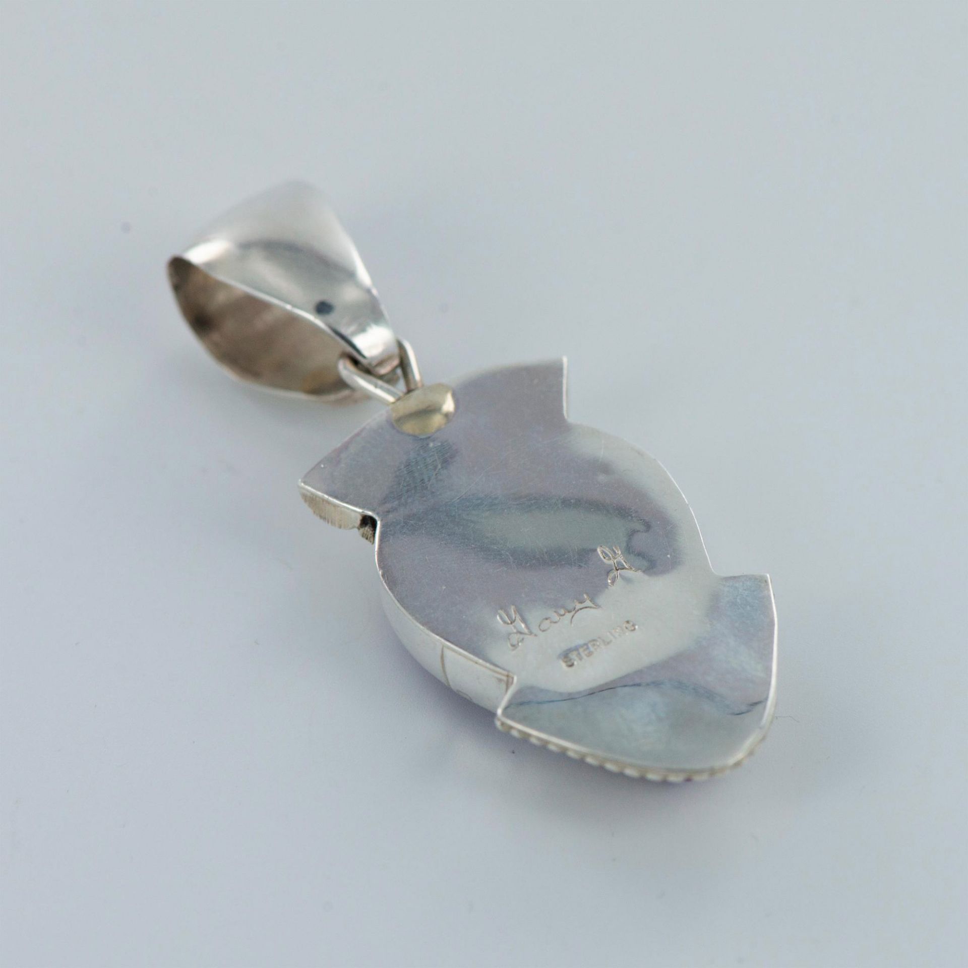 Navajo Gary G. Sanchez Charoite and Sterling Silver Pendant - Image 5 of 5