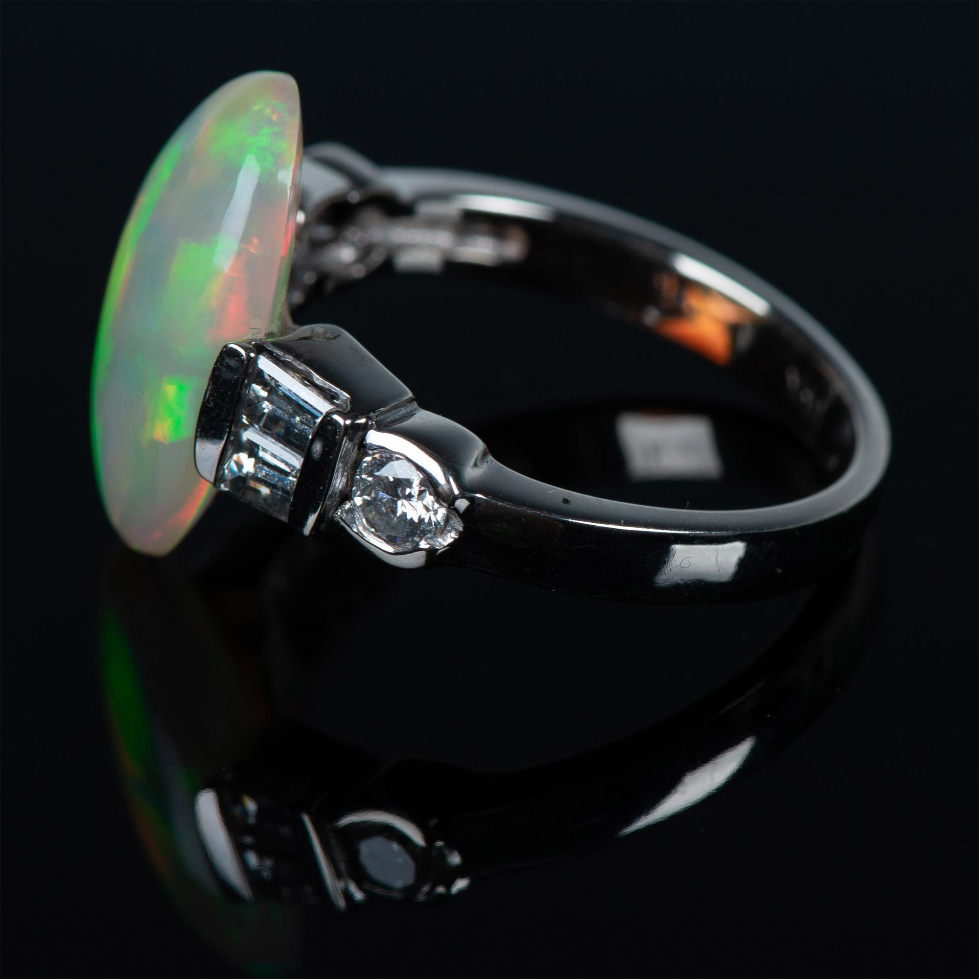 Fabulous 14K White Gold, Diamond, and Opal Ring - Image 2 of 8