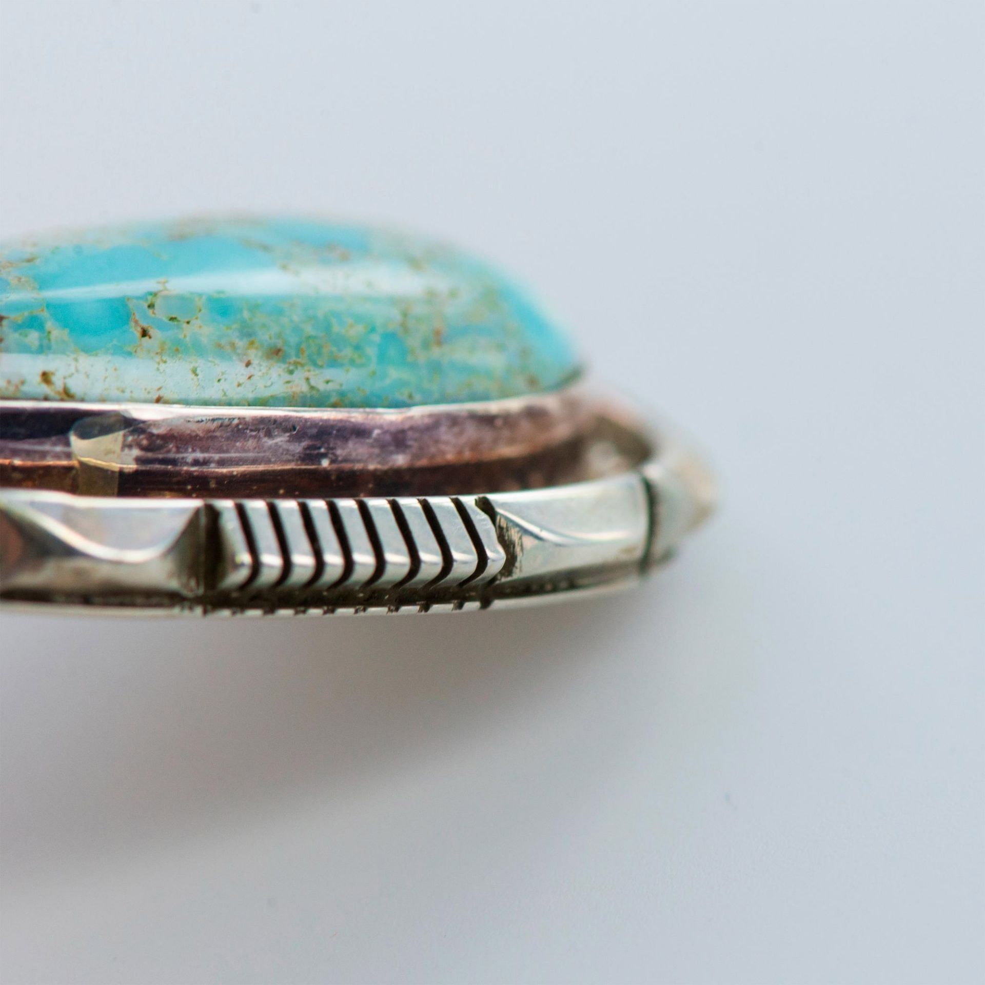 Richard Curley Sterling Silver and Turquoise Pendant - Bild 6 aus 6