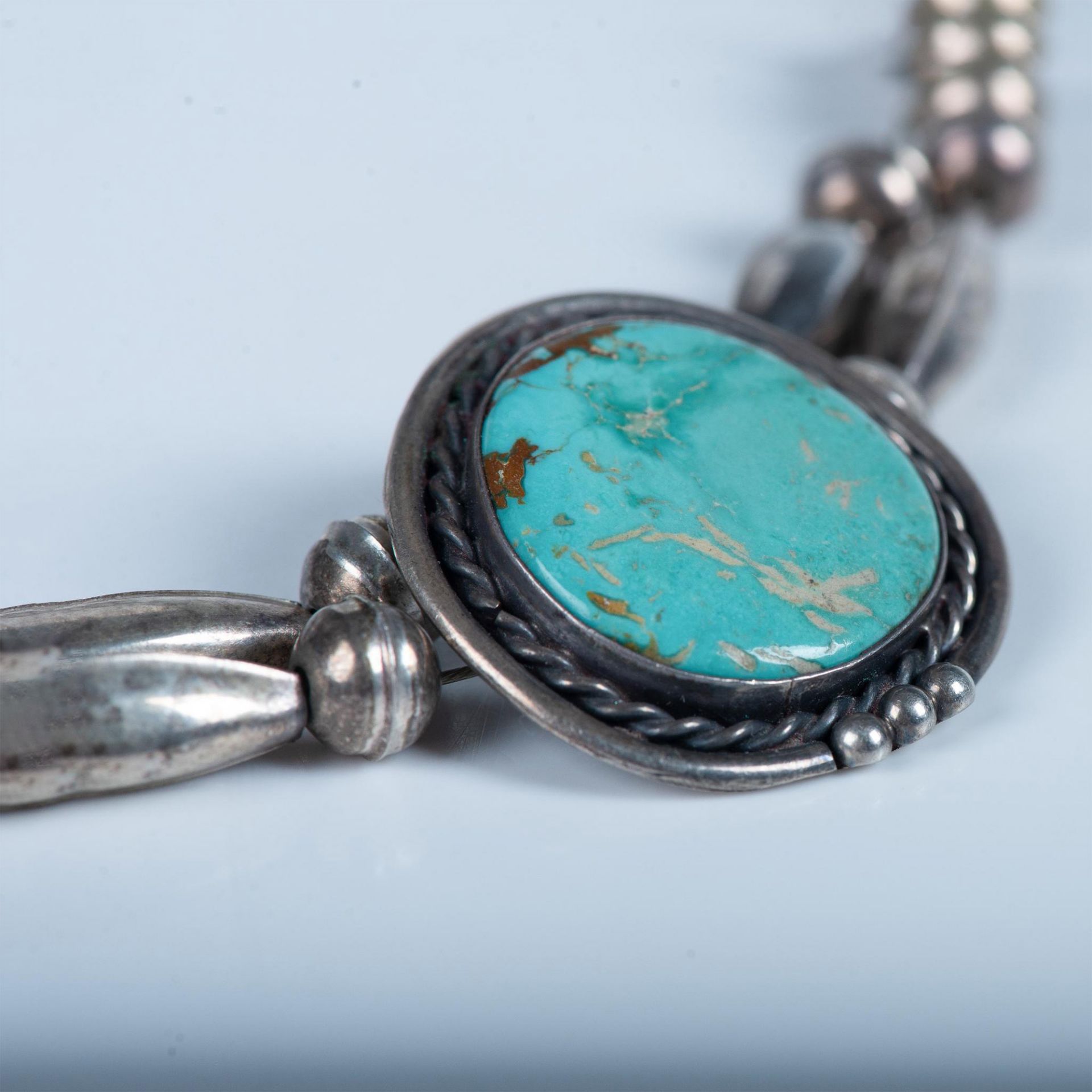 Sterling Silver and Turquoise Necklace - Image 2 of 9
