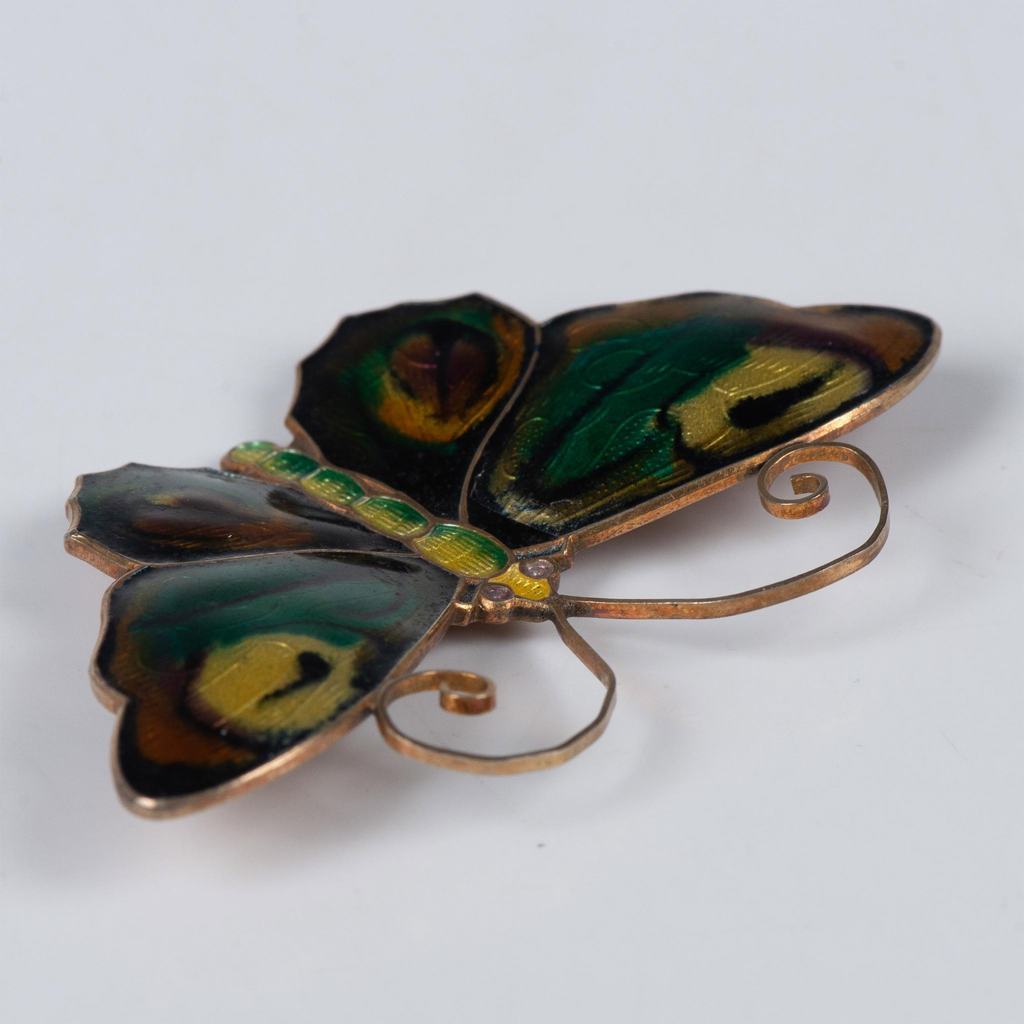 David Andersen Sterling Silver and Enamel Butterfly Brooch - Image 3 of 4