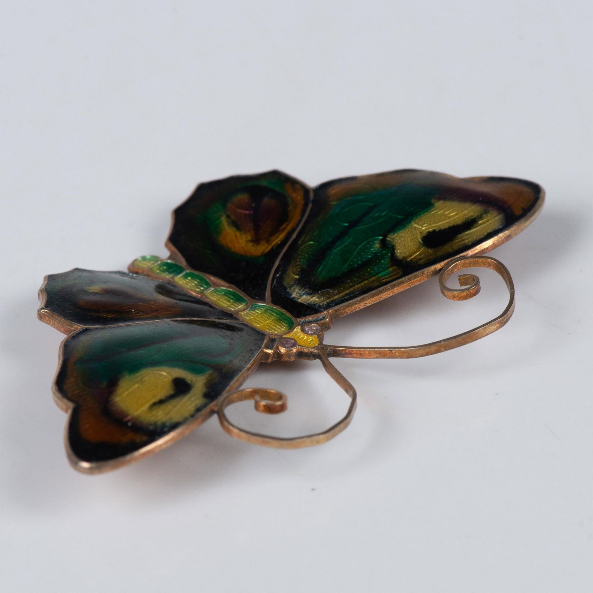 David Andersen Sterling Silver and Enamel Butterfly Brooch - Bild 3 aus 4