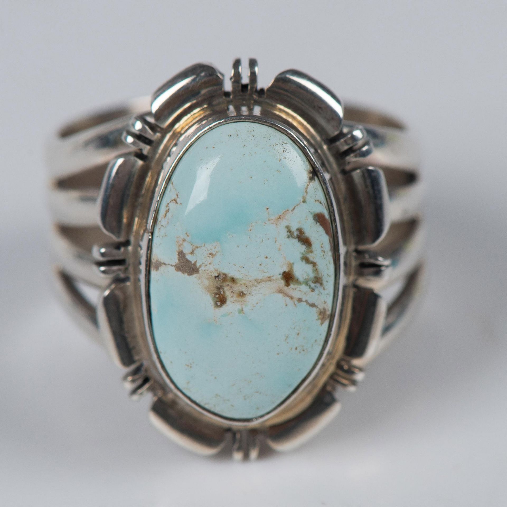 2pc Turquoise & Sterling Silver Bracelet & Ring Set - Bild 6 aus 9