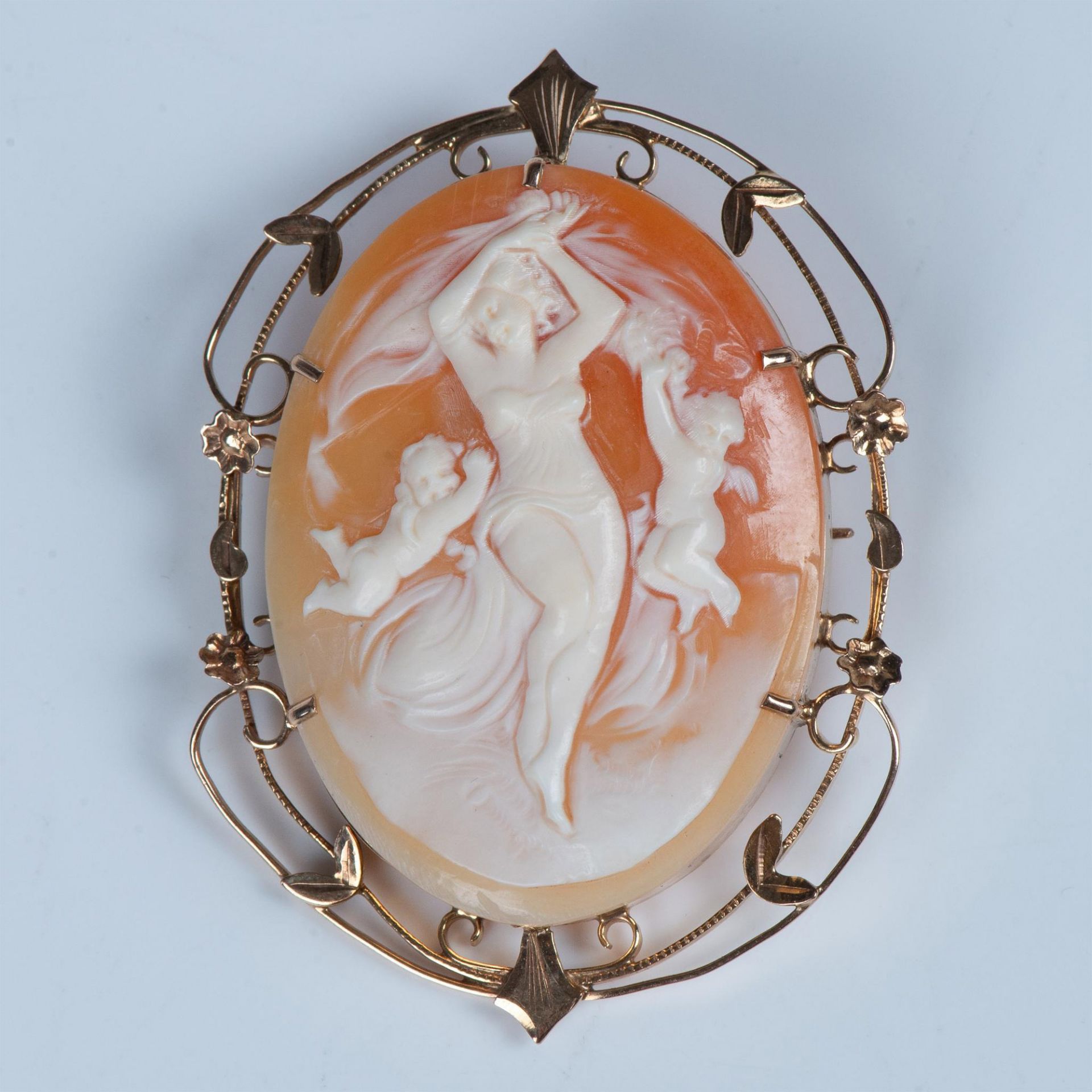 Venus Cameo Shell Brooch Chain