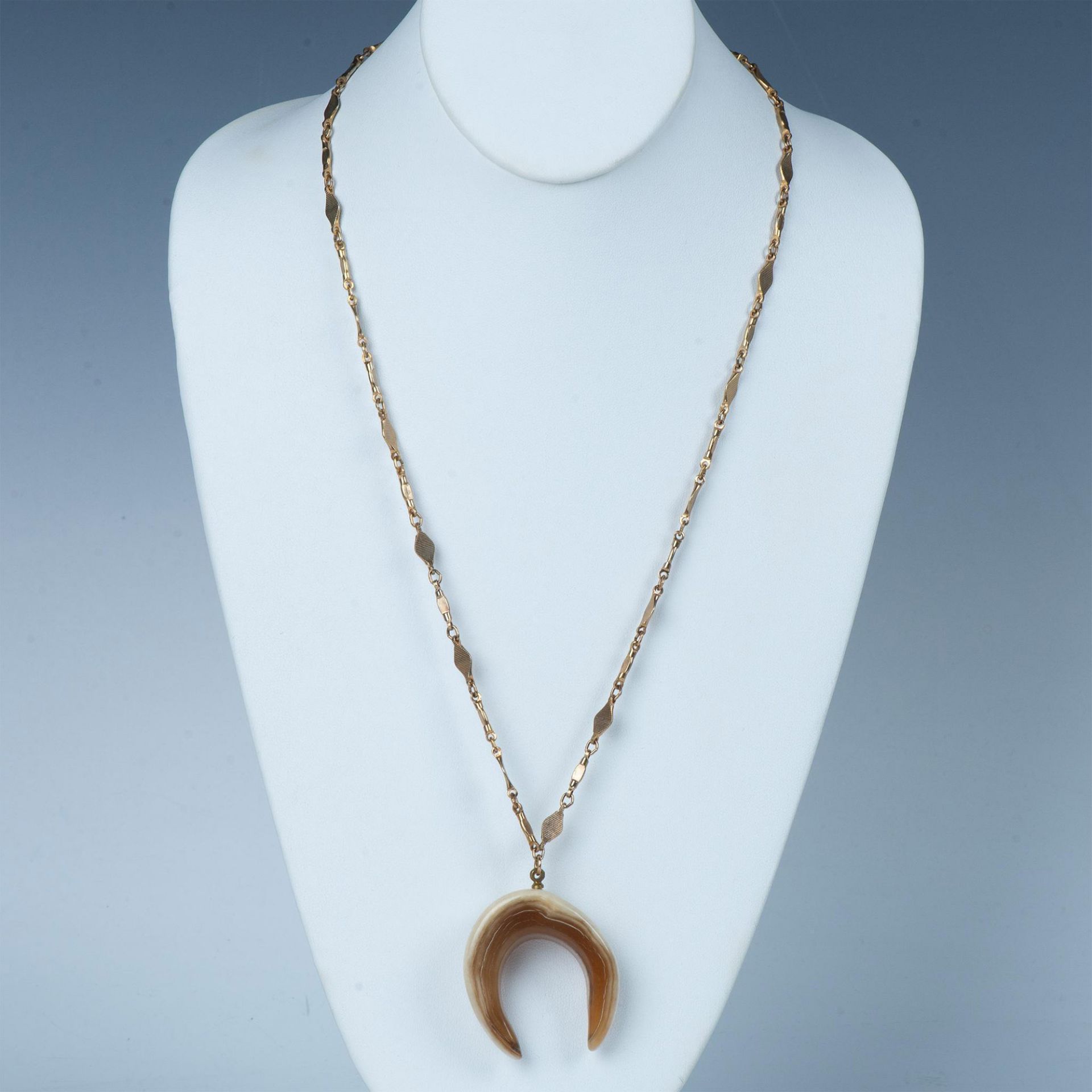 2pc Petrified Wood, Horn and Bead Necklaces - Image 3 of 6