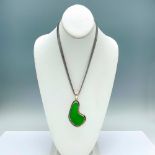 Charles Albert Green Sea Glass Pendant and Italian Milor Steel Chain Necklace