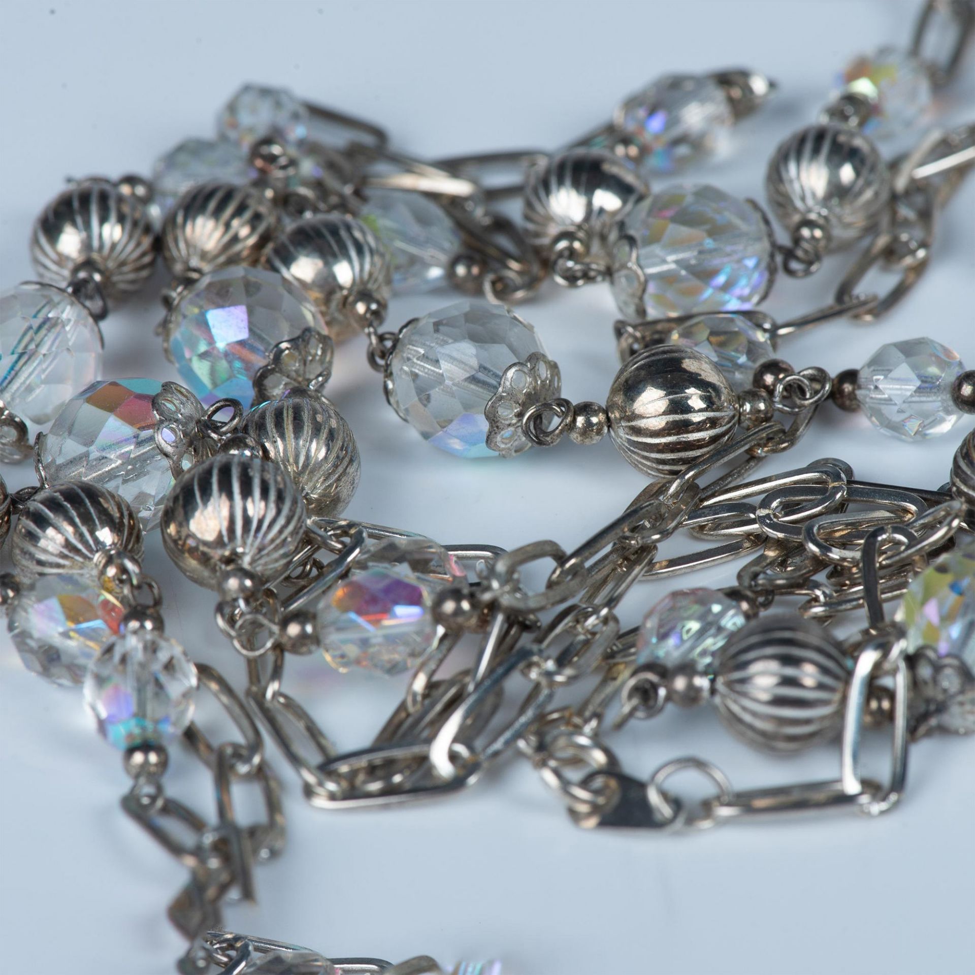 2pc Silver Tone Crystal Necklace & Rhinestone Cuff Bracelet - Image 5 of 6