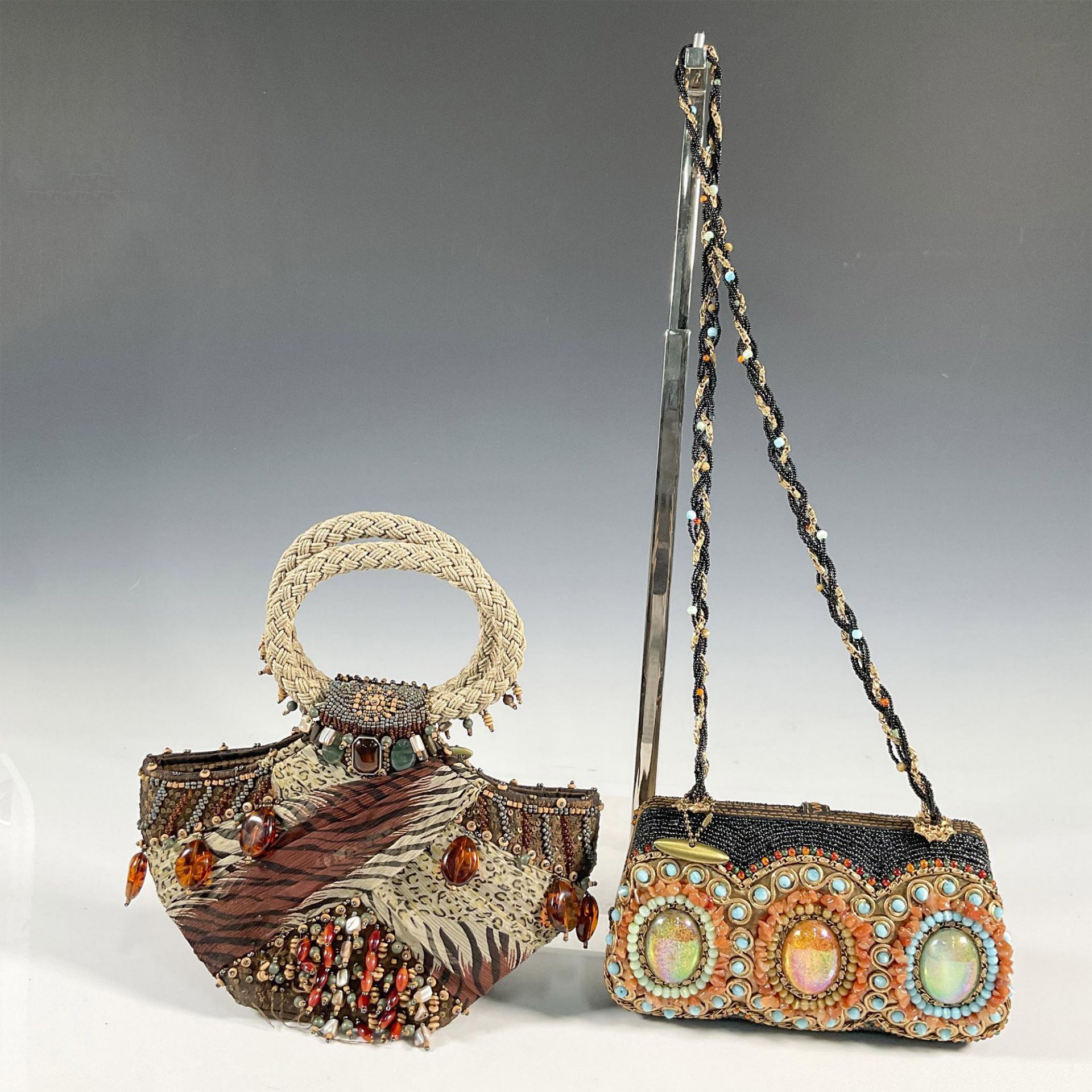 2pc Mary Frances Purses, Minaudiere & Animal Print Bags - Image 2 of 5