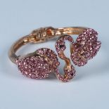 Thalia Sodi Crystal Pink Pave Flamingo Cuff Hinged Bracelet