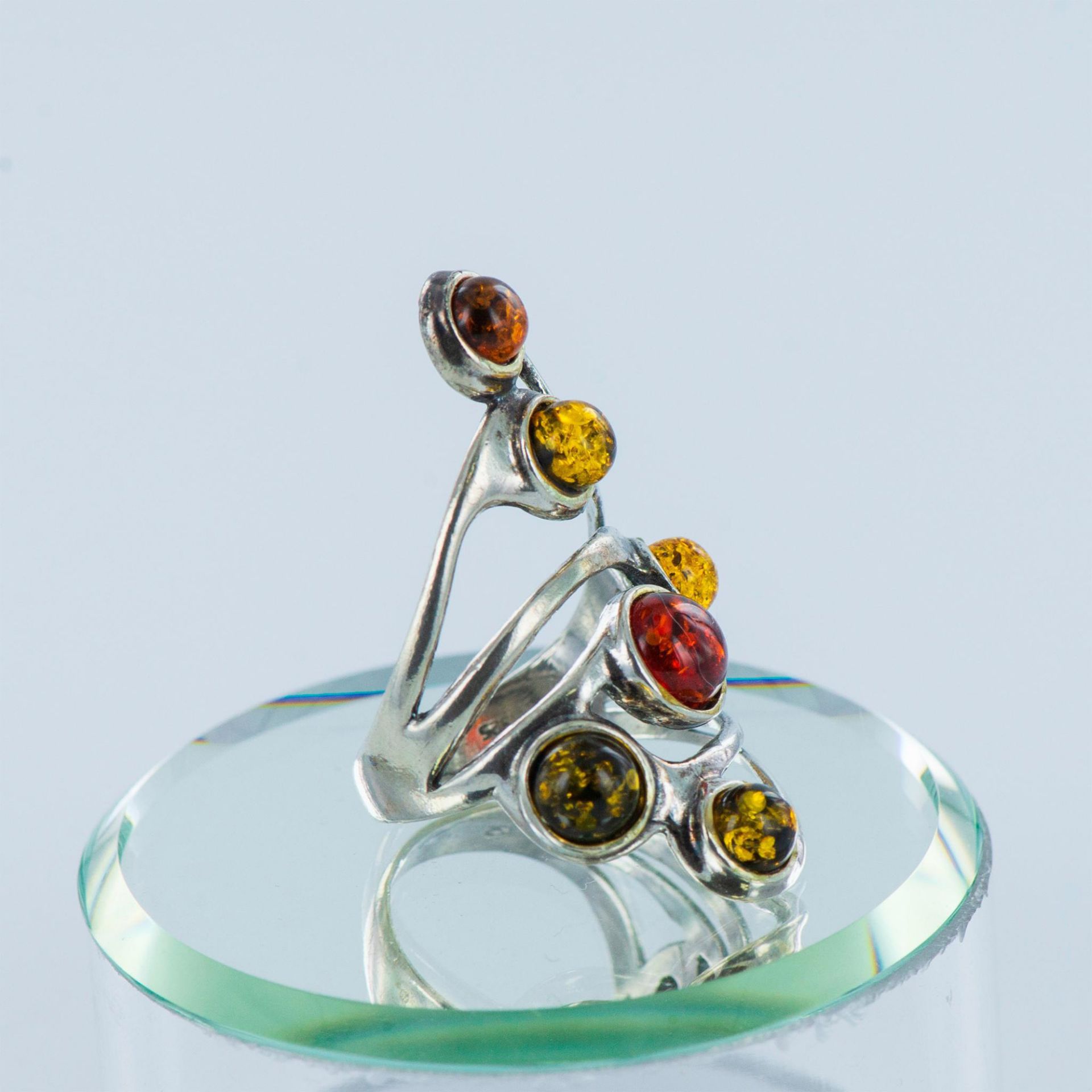 Sterling Silver and Amber Ring - Bild 9 aus 10