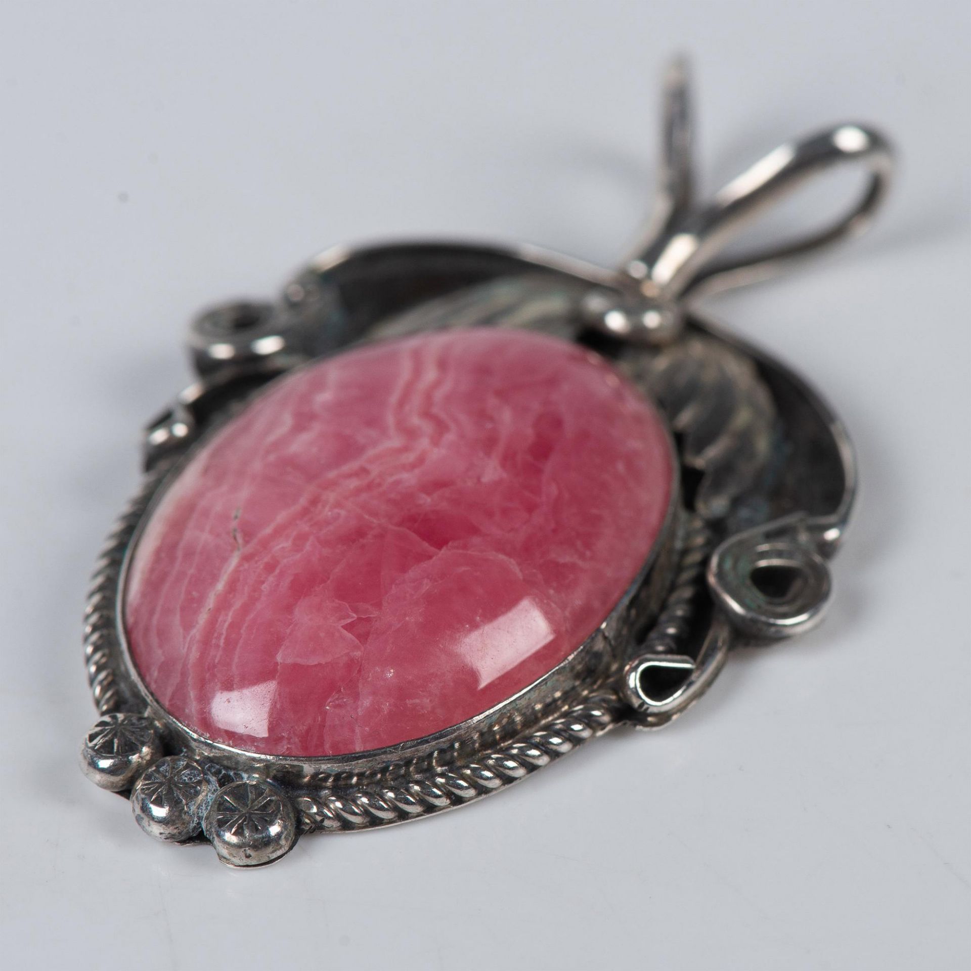 Sterling Silver and Rhodochrosite Pendant - Bild 3 aus 3