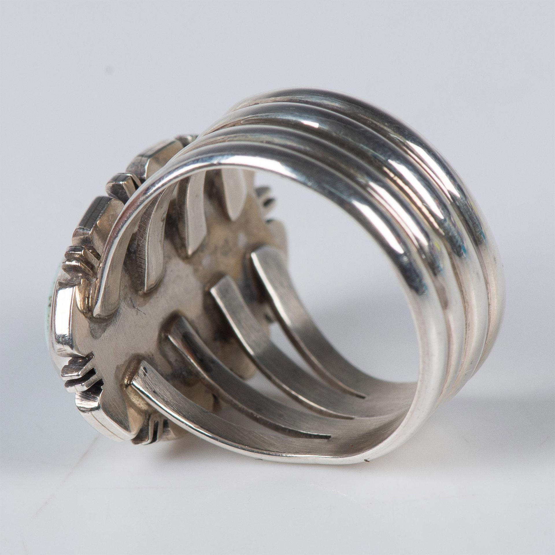 2pc Turquoise & Sterling Silver Bracelet & Ring Set - Bild 4 aus 9