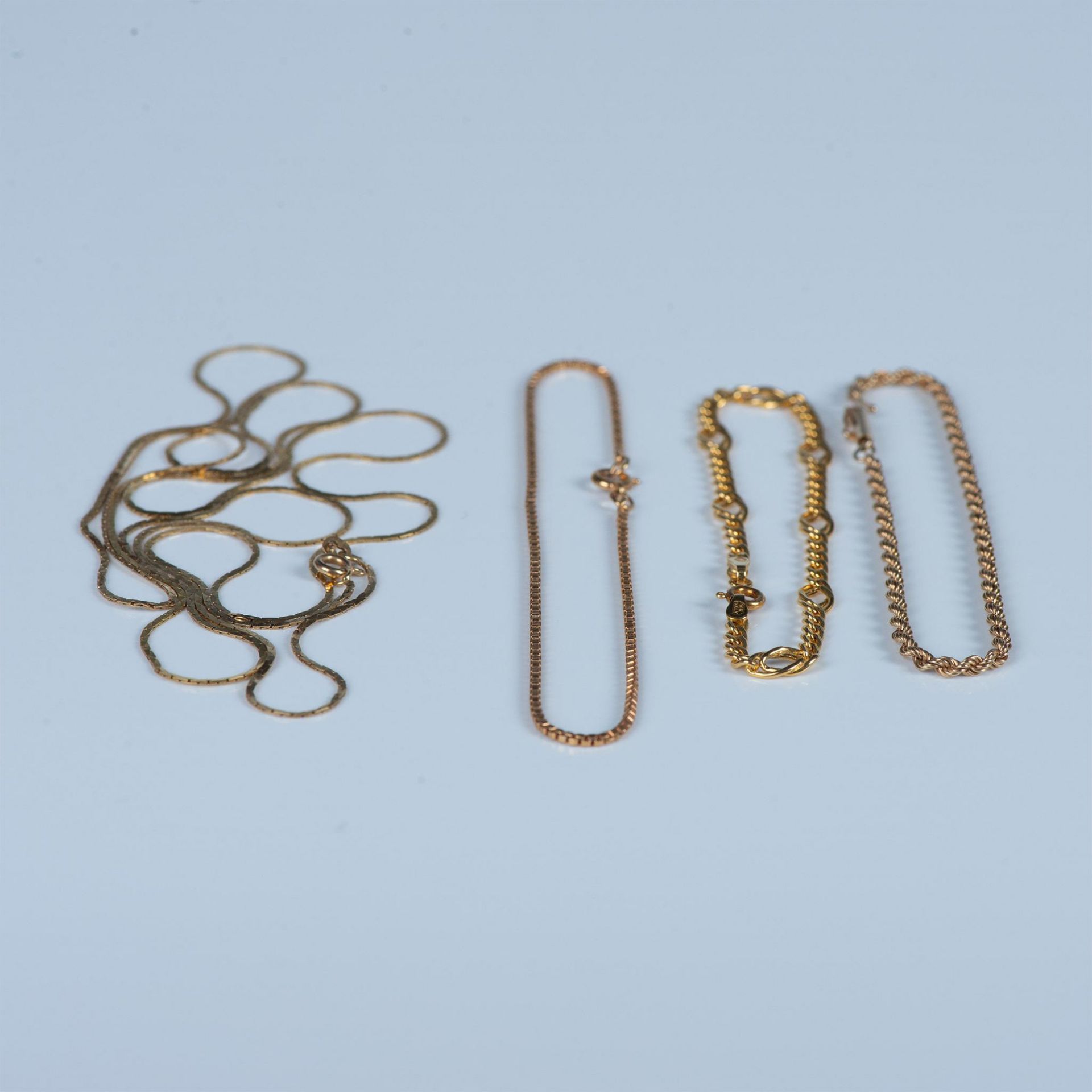 4pc Gold Necklace and Bracelets - Image 2 of 6