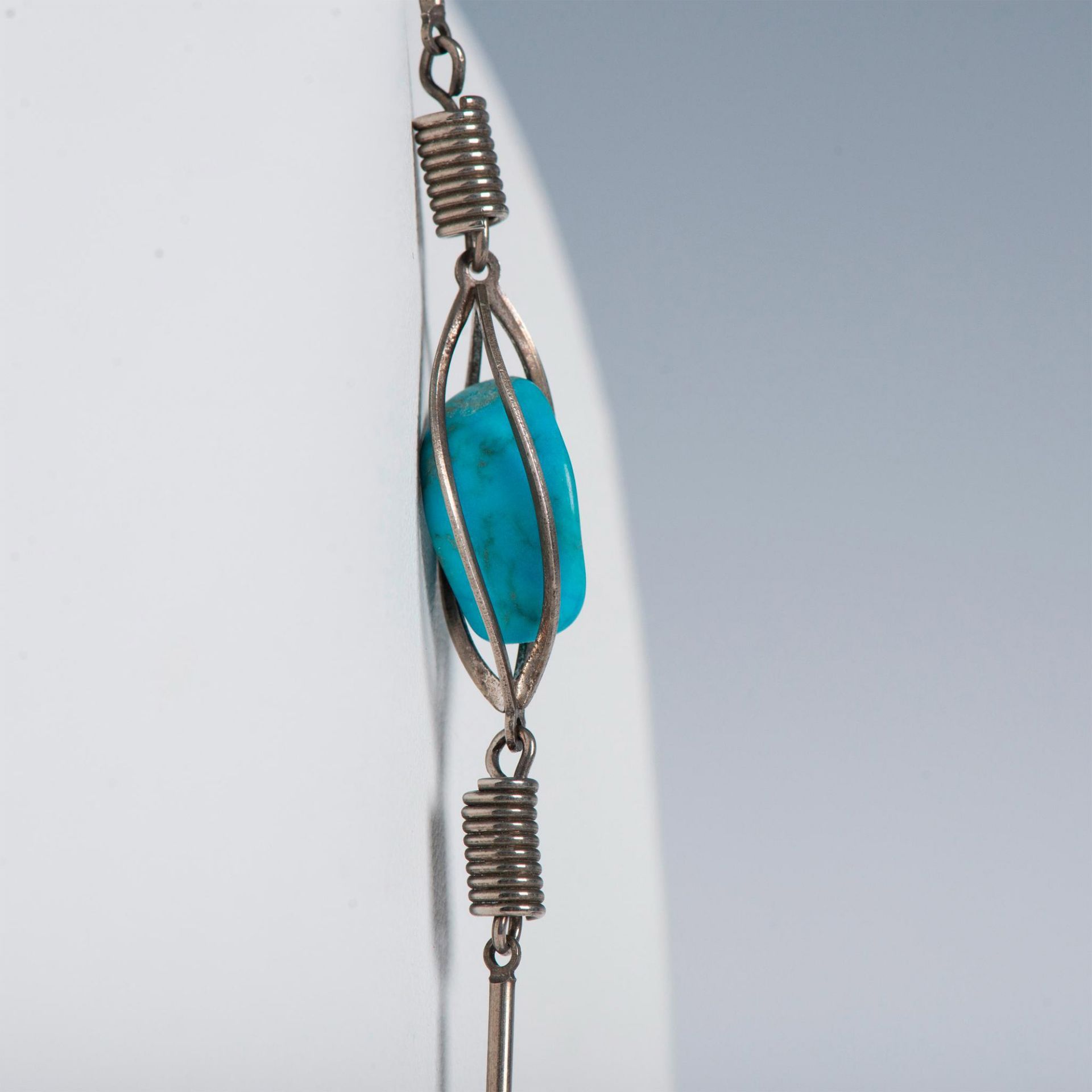 Silver Metal and Turquoise Necklace - Bild 3 aus 3