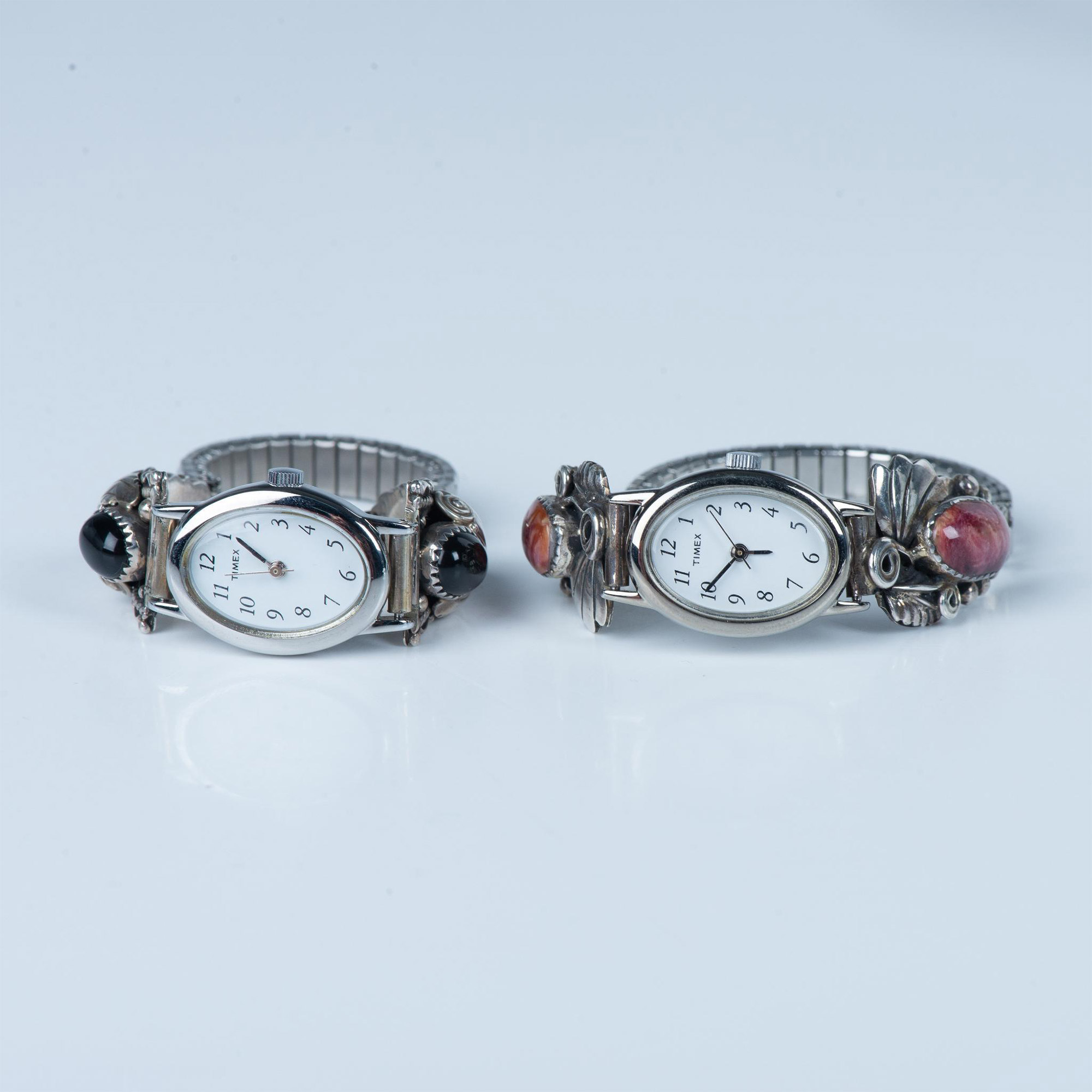 2pc Sterling Silver and Stone Watches