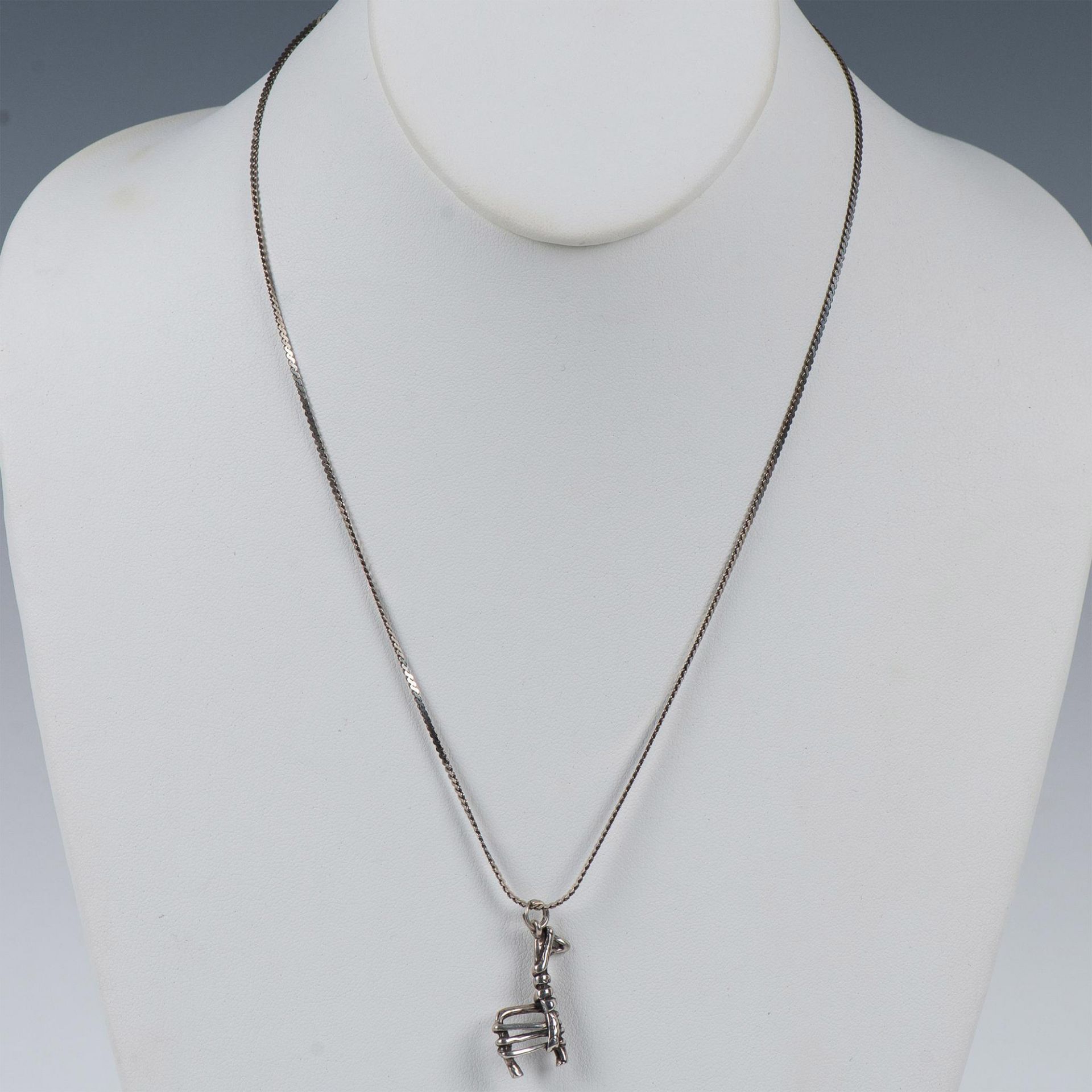 Silver Native American Stick Figure Horse Necklace - Bild 2 aus 7