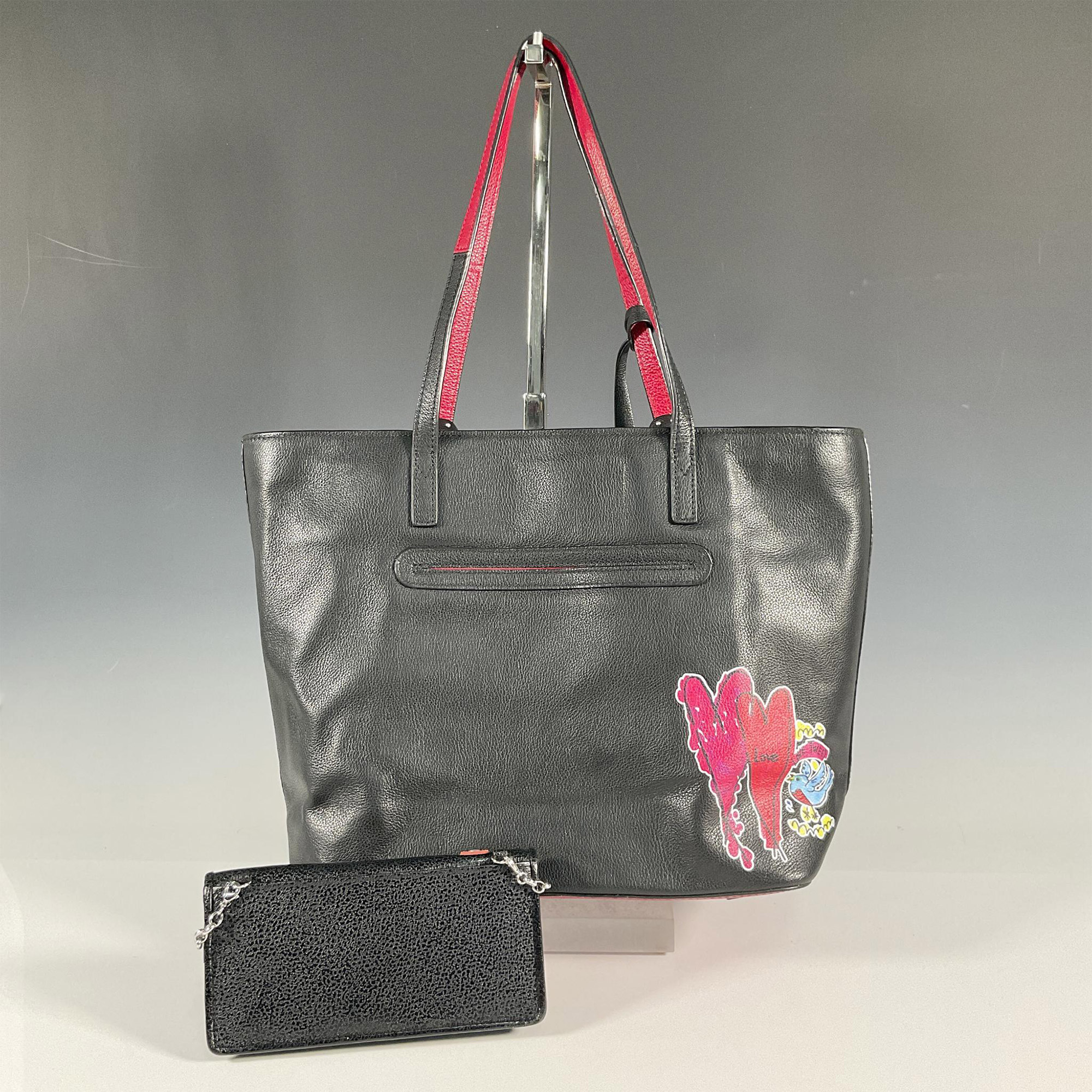 2pc Brighton Leather Love Scribble Tote + Wallet - Image 2 of 4