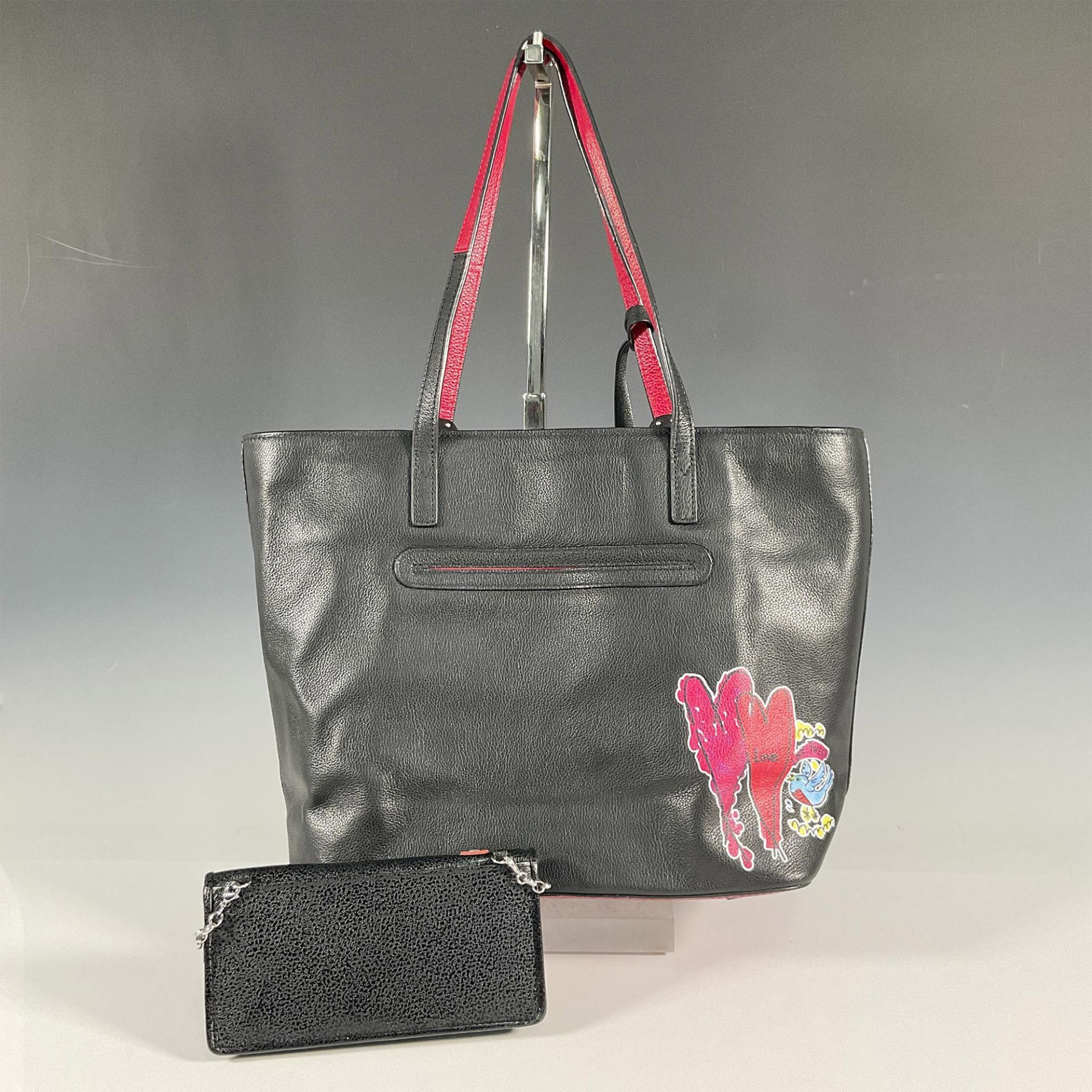 2pc Brighton Leather Love Scribble Tote + Wallet - Image 2 of 4