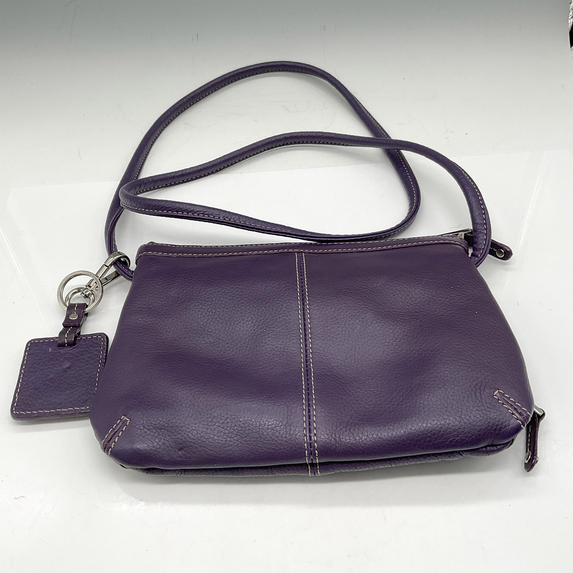 2pc Tignanello Purple Cross Body Bag + Canvas Tote - Image 3 of 6