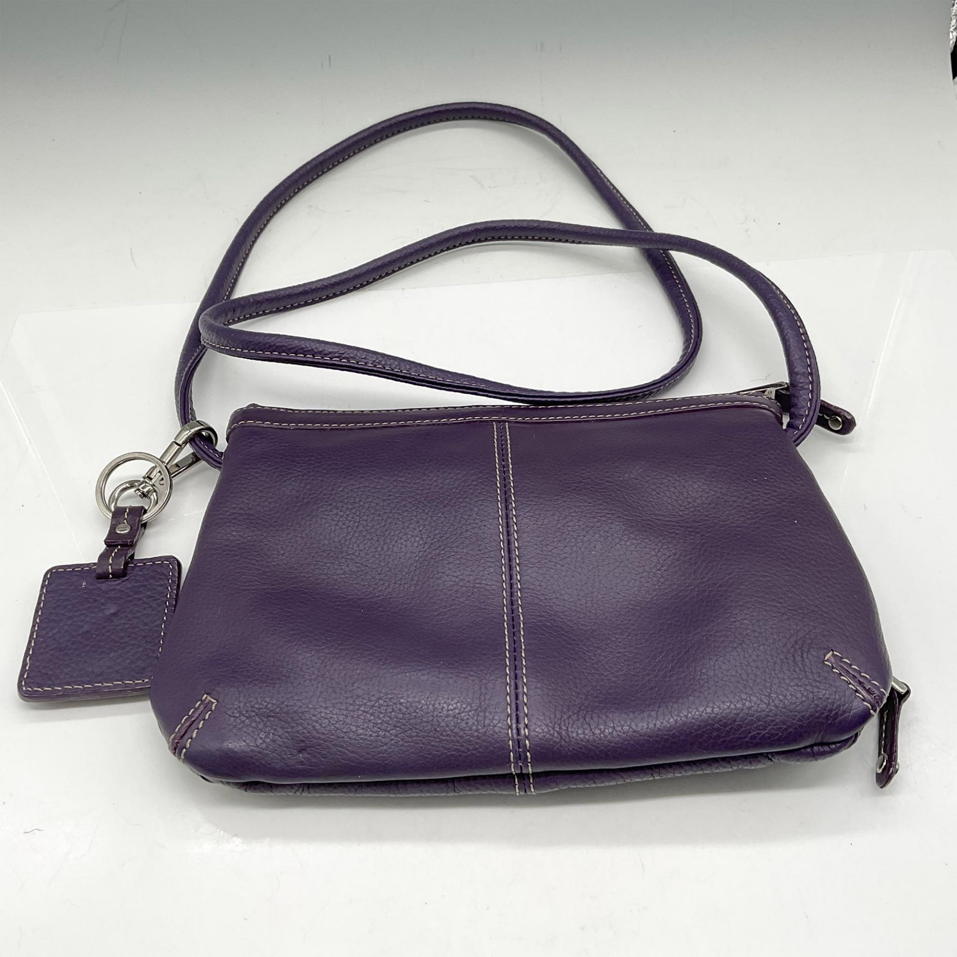 2pc Tignanello Purple Cross Body Bag + Canvas Tote - Image 3 of 6