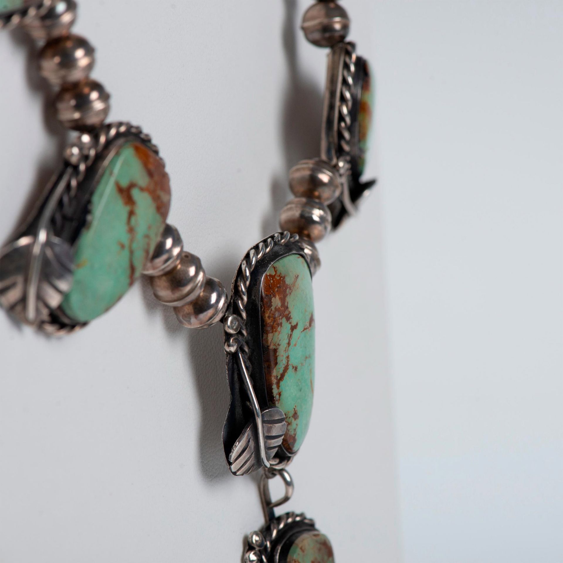 2pc Navajo Sterling Silver and Turquoise Necklace & Ring - Image 3 of 7