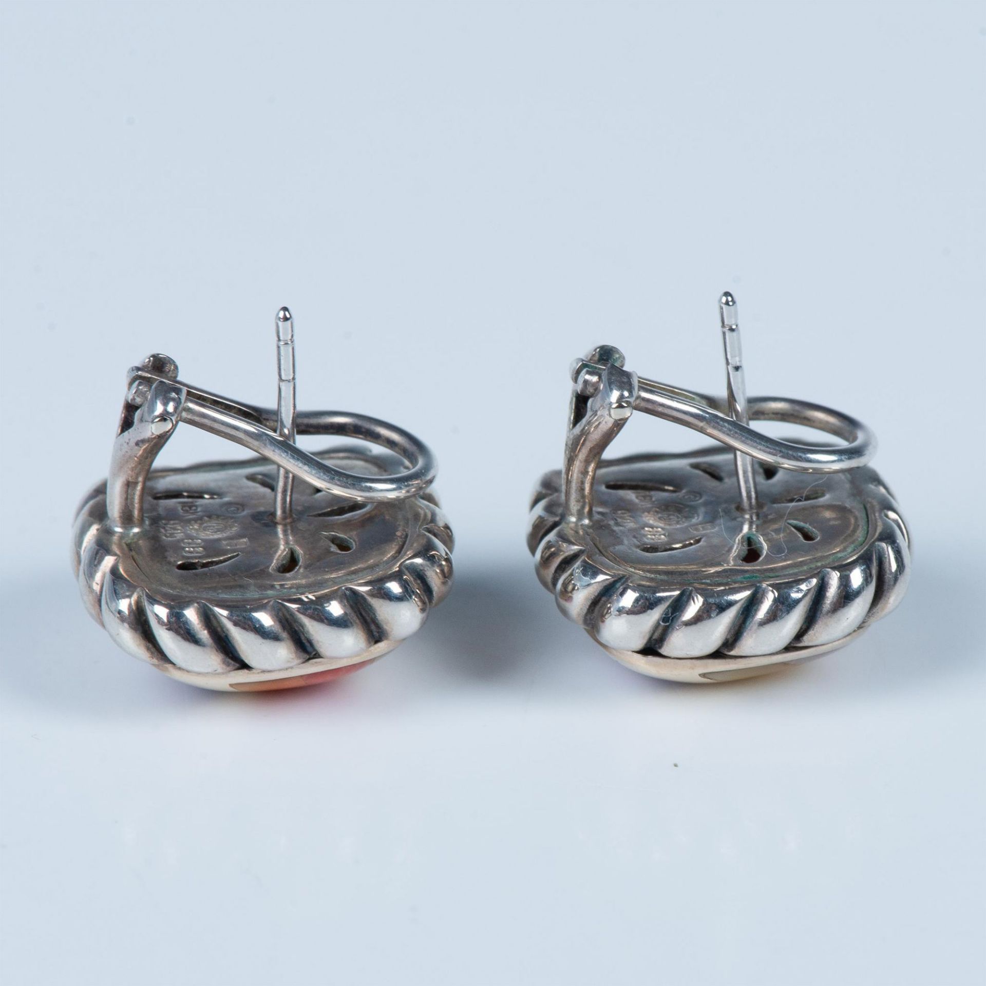 Asch Grossbardt Multi Stone Inlay Earrings - Image 4 of 6