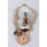 2pc Multi Shell Necklace and Hair Clip