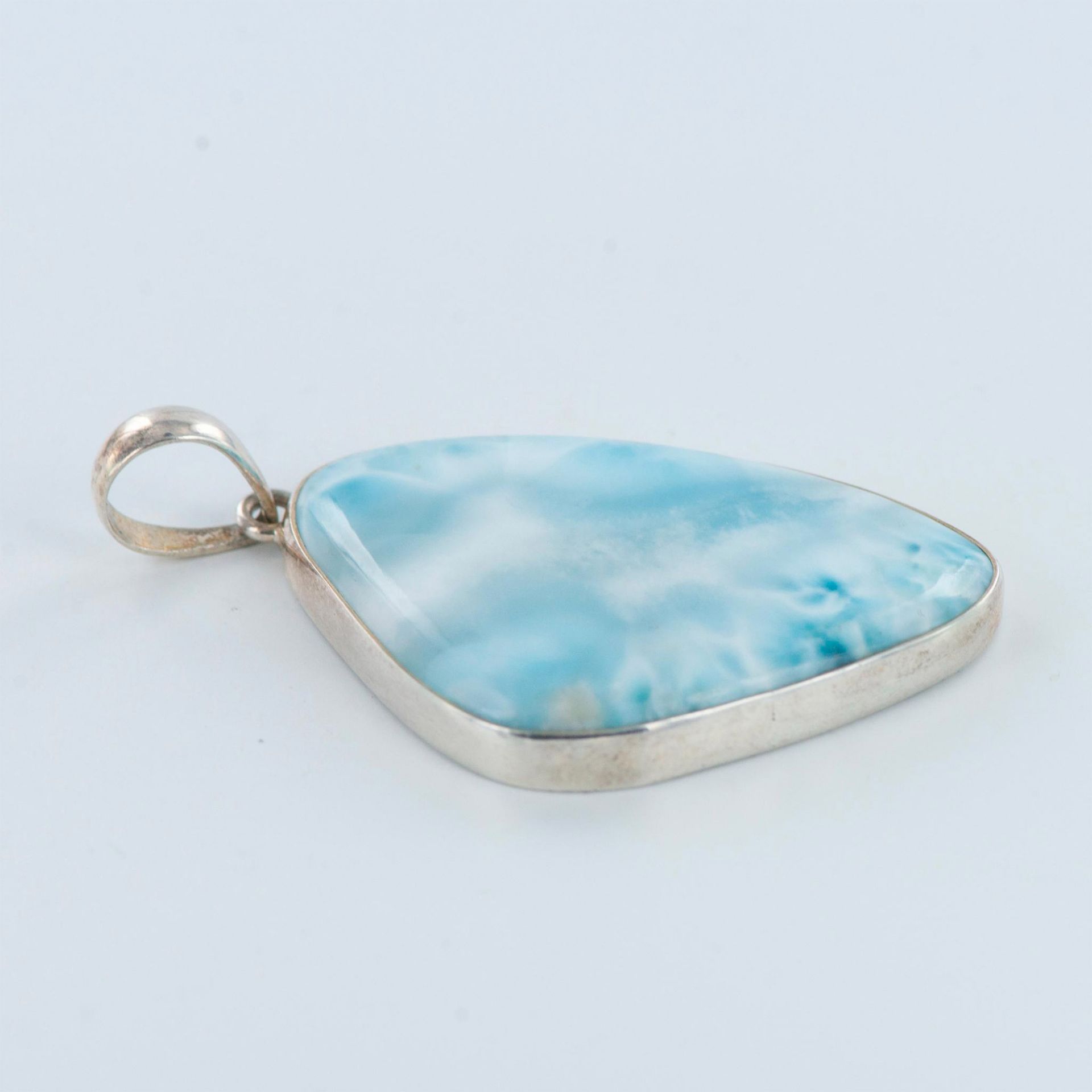 Larimar and Sterling Silver Pendant - Bild 4 aus 5