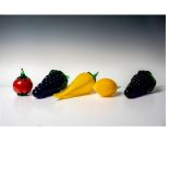 5pc Czech Point Bohemian Glass Fruit Replicas