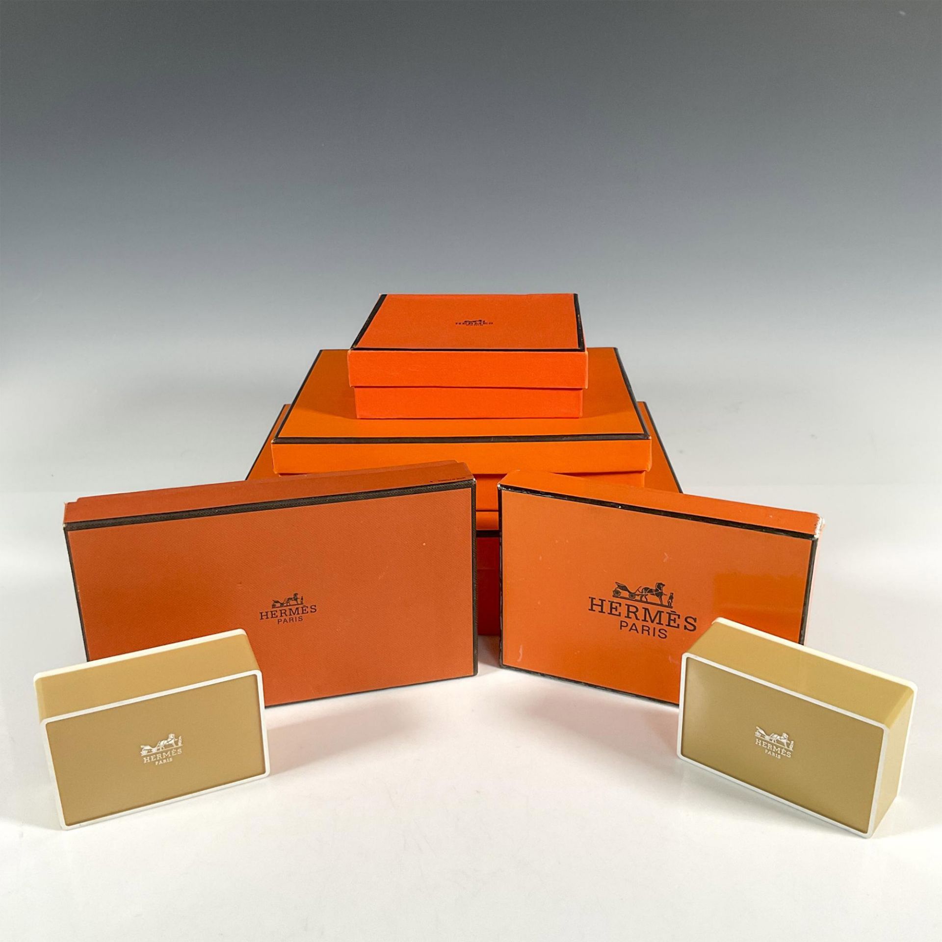 7pc Original Hermes Boxes, Various Sizes - Image 2 of 4