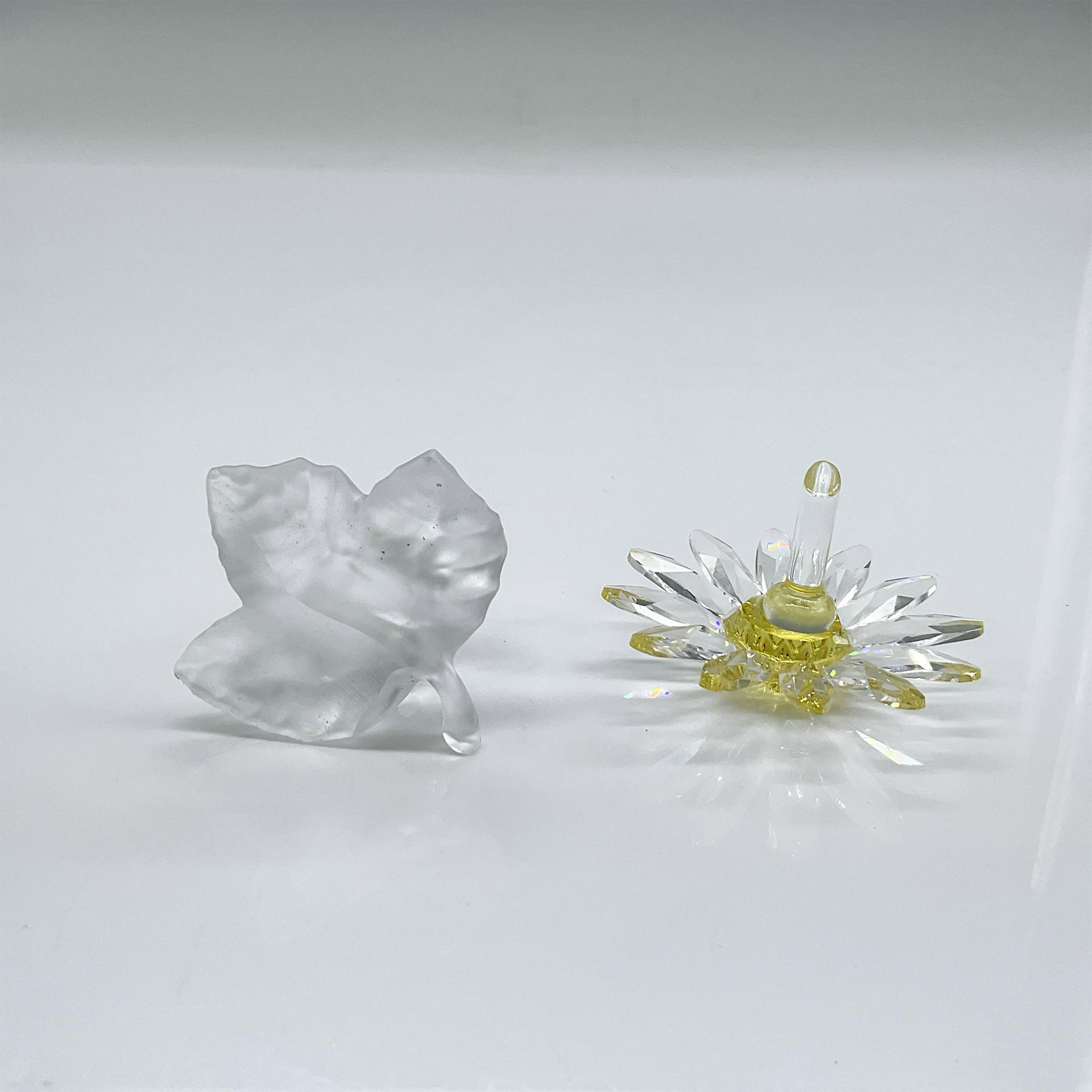 2pc Swarovski Silver Crystal Figurine, Snail and Flower - Image 3 of 3