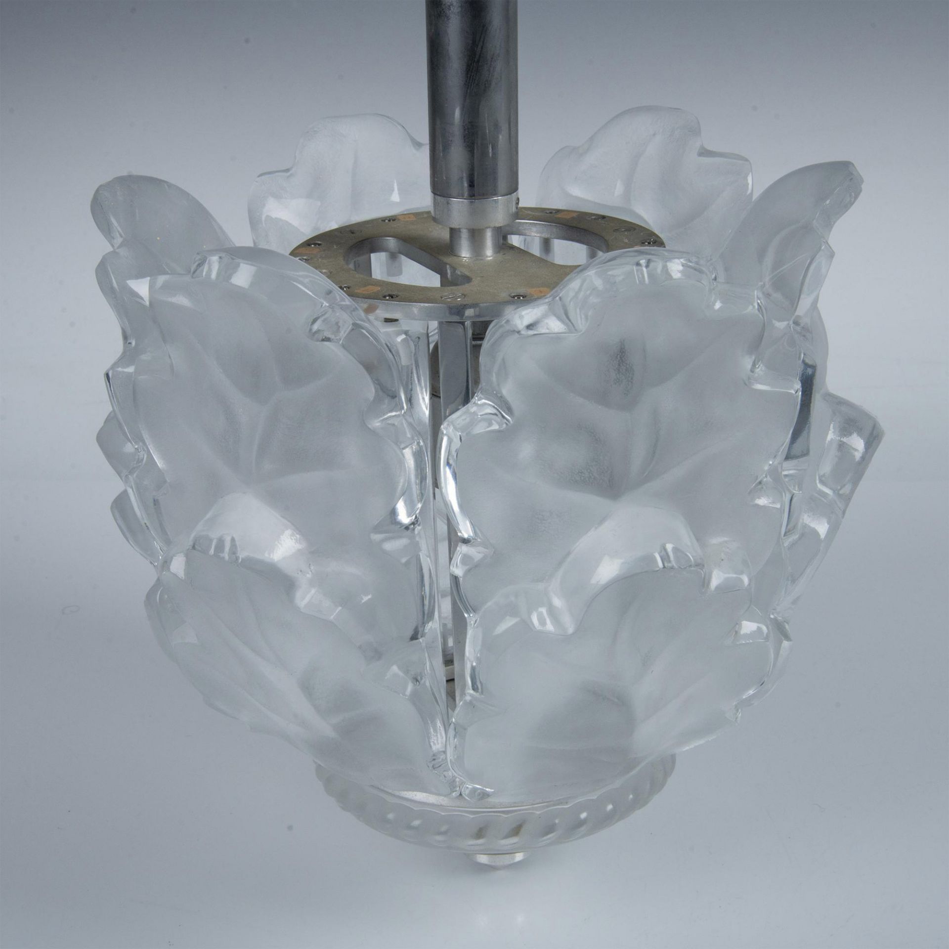 Lalique Petite French Glass Chandelier, Lustre Chene - Bild 3 aus 9
