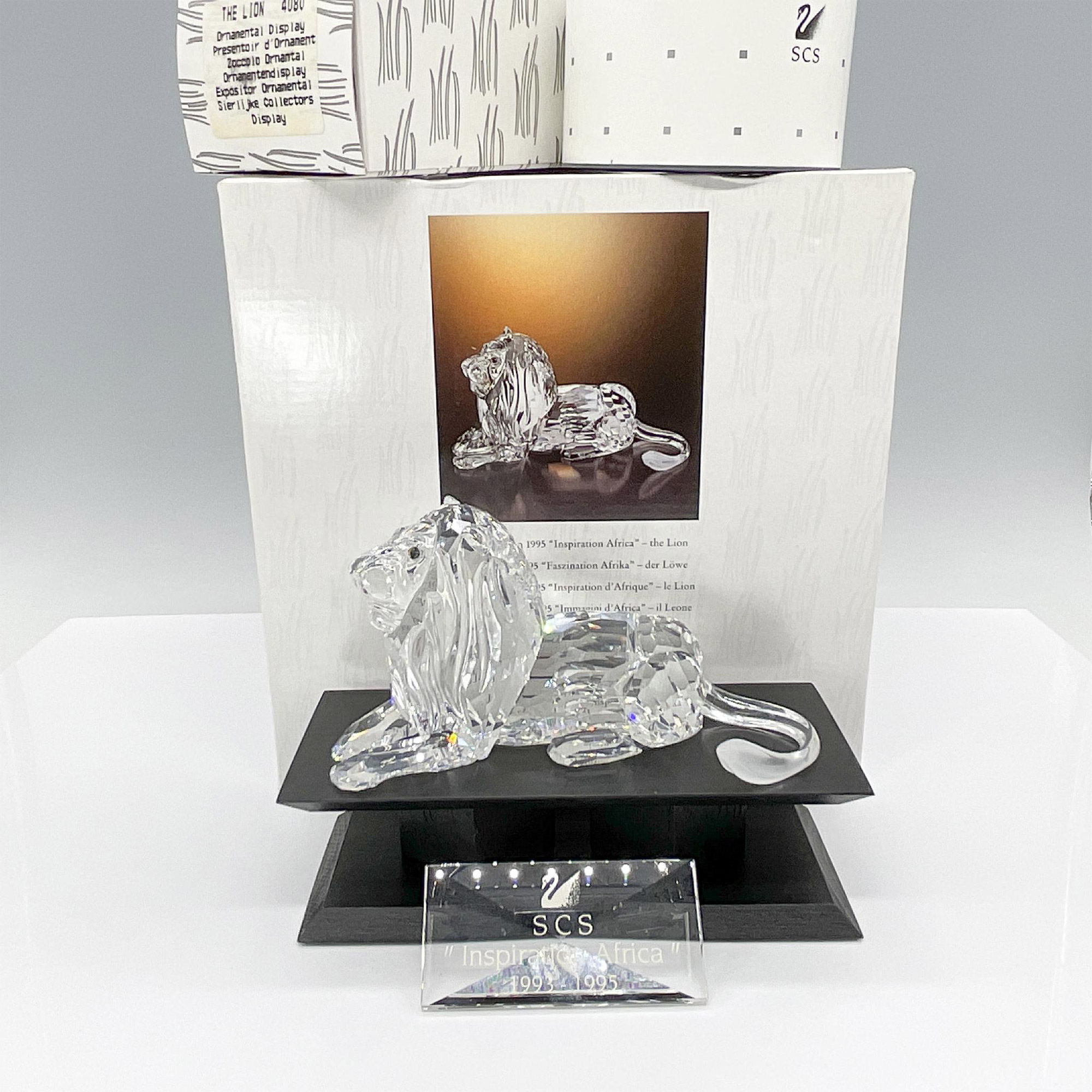 Swarovski Crystal Figurine, Lion with Base and Plaque - Image 4 of 4