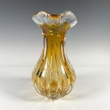 Amber Colored Crystal Vase