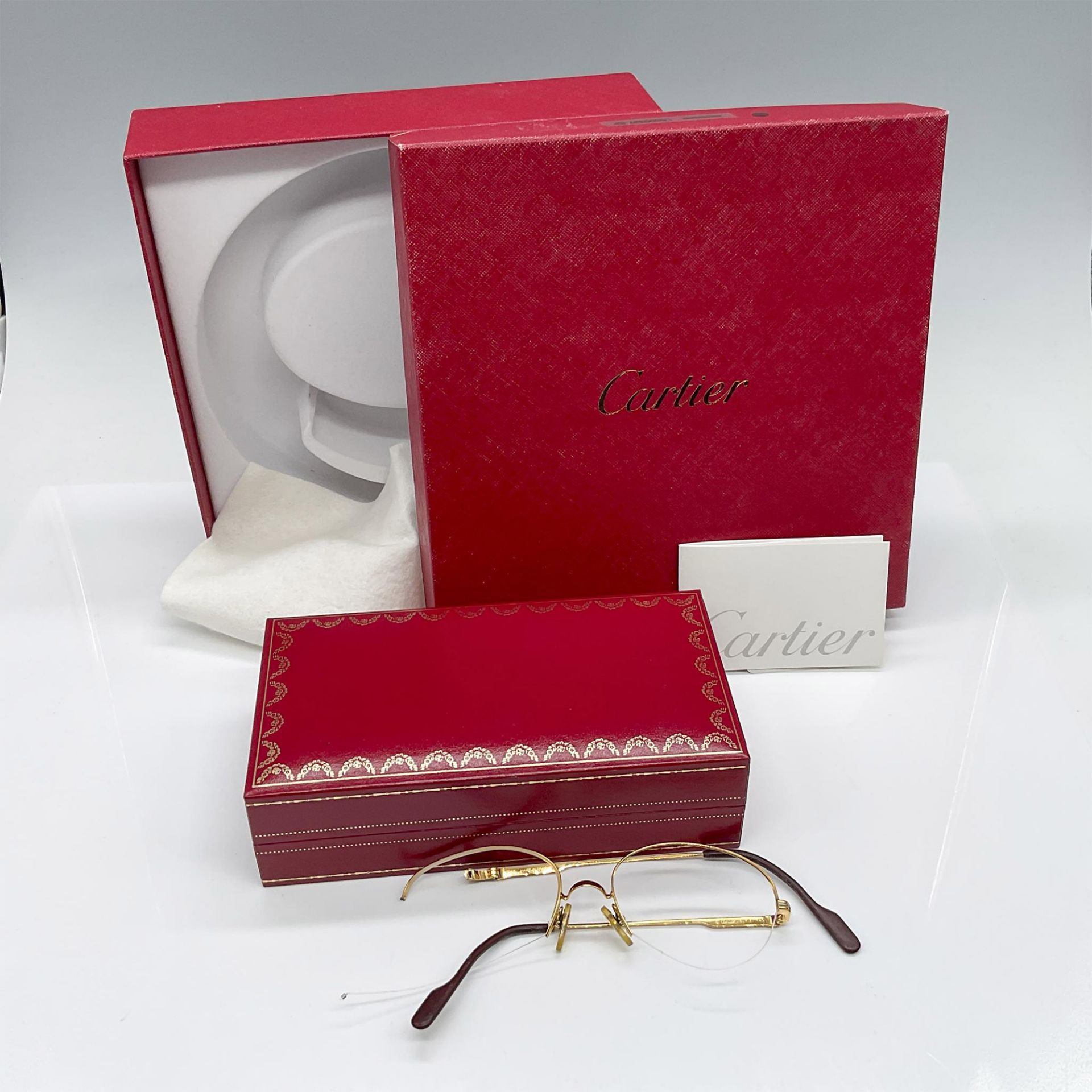 2pc Cartier Eyeglass Frames with Cartier Boxes - Image 2 of 3