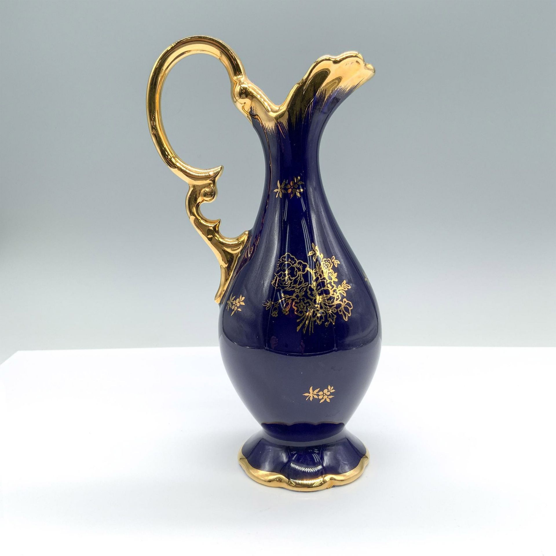 Limoges France Cobalt Blue Fragonard Pitcher - Image 4 of 5