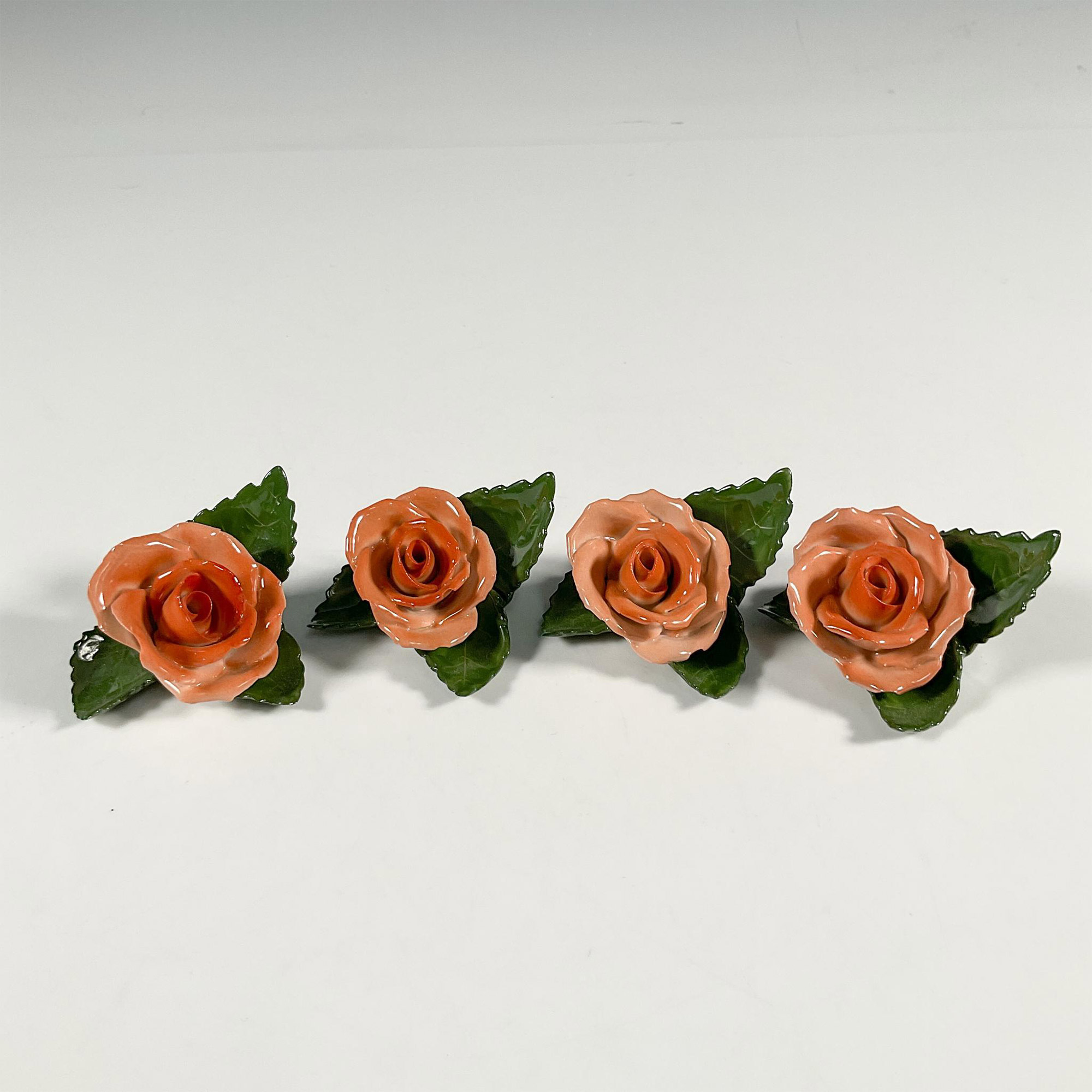 4pc Herend Porcelain Rose Figurines