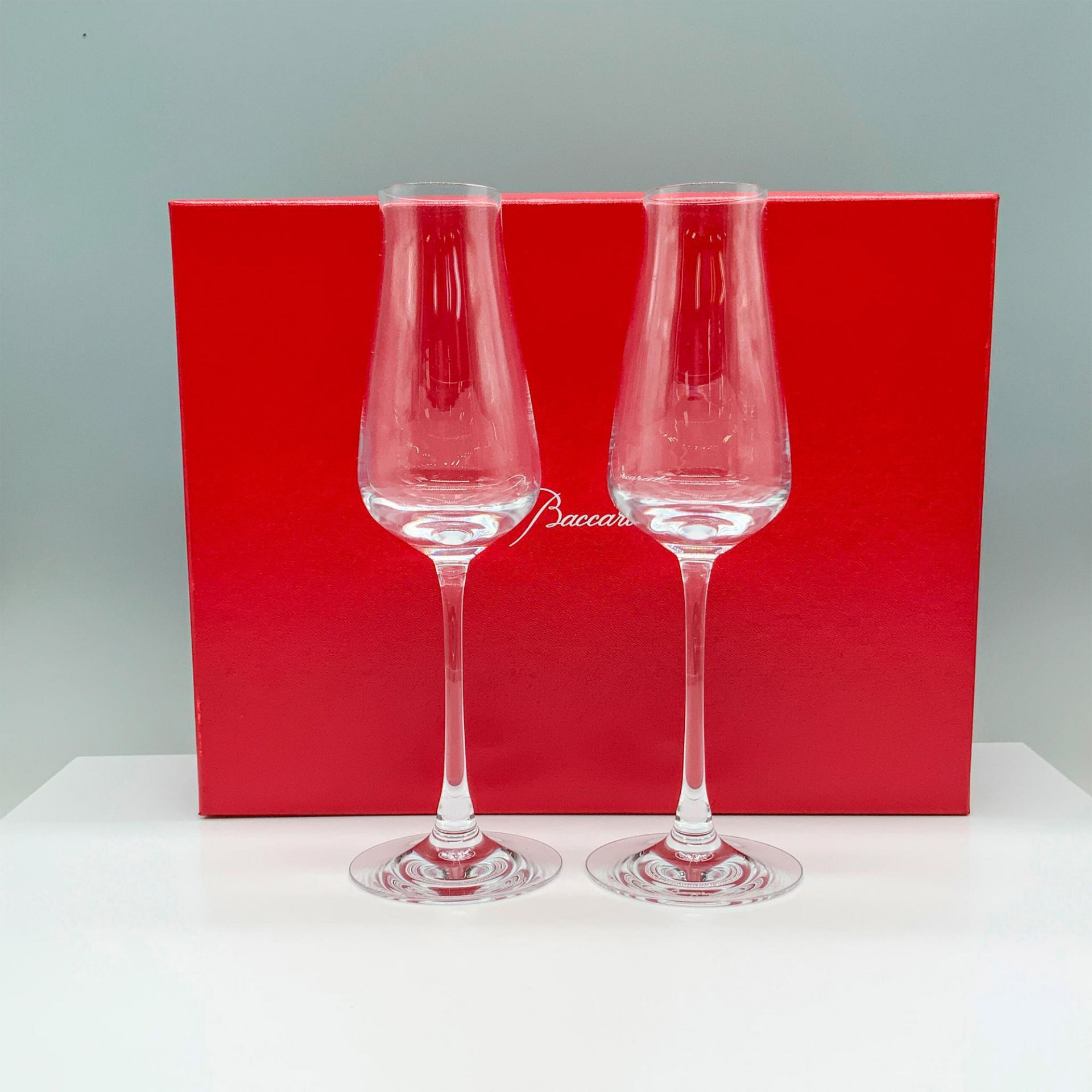 Pair of Baccarat Chateau Glass Champagne Flutes - Image 3 of 3